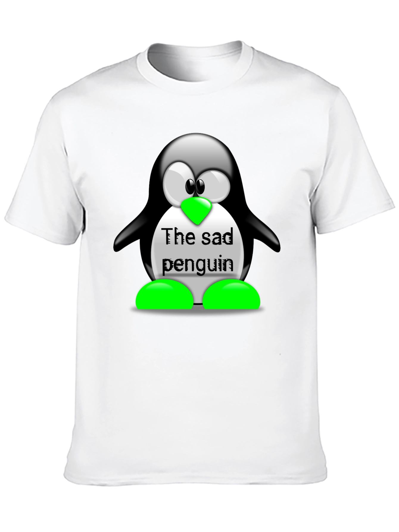 Sad Penguin Graphic Tee - Unisex Black T-Shirt