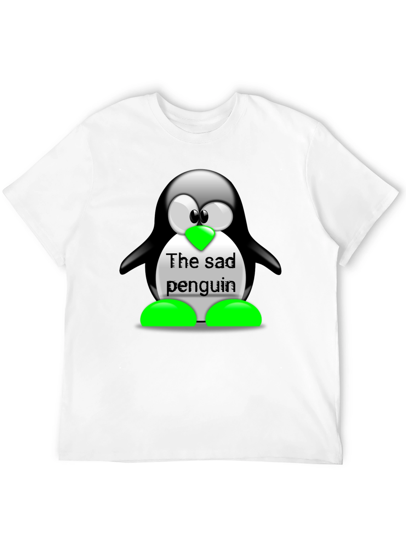 Sad Penguin Graphic Tee - Unisex Black T-Shirt