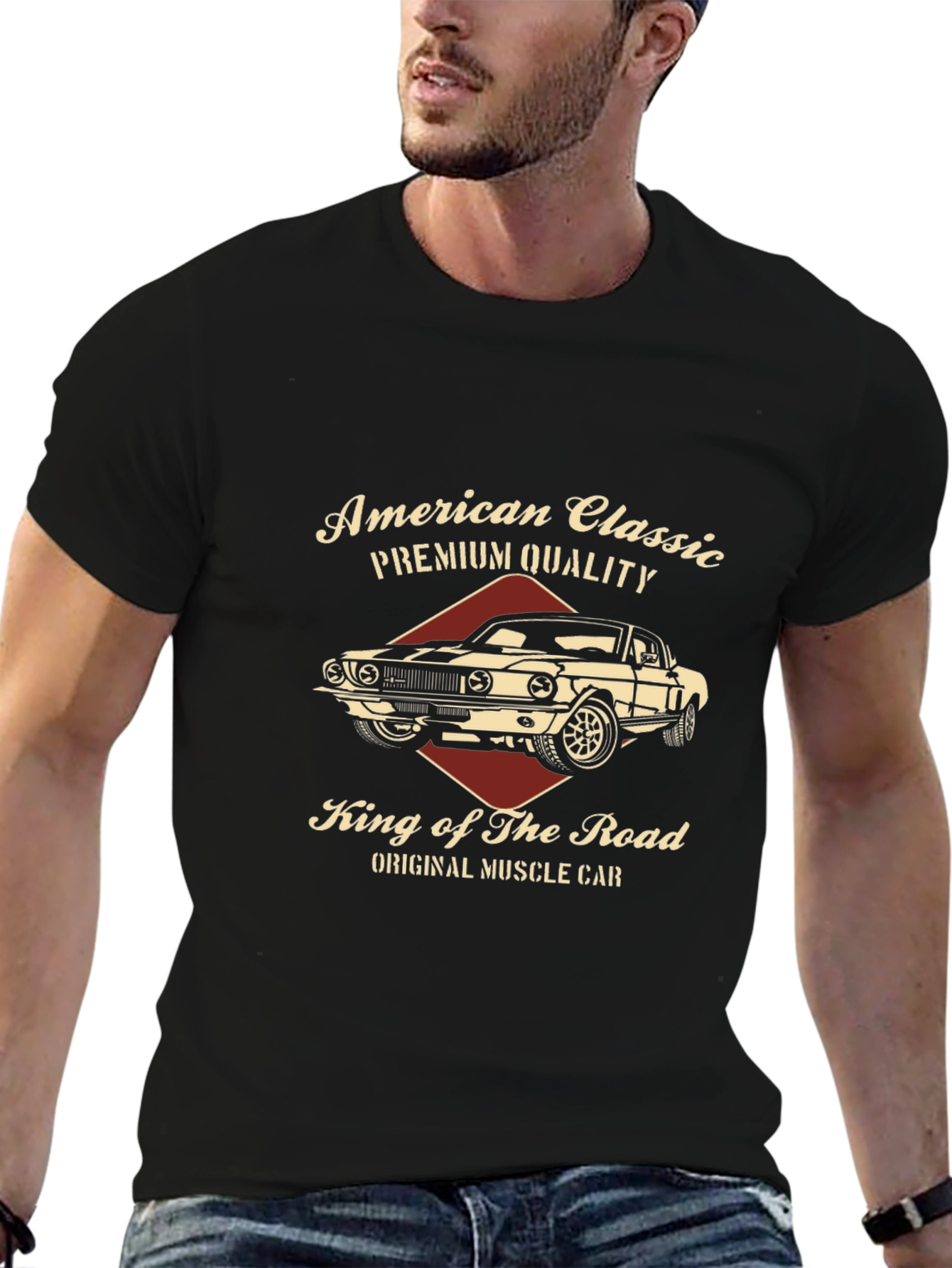 American Classic Car Graphic T-Shirt