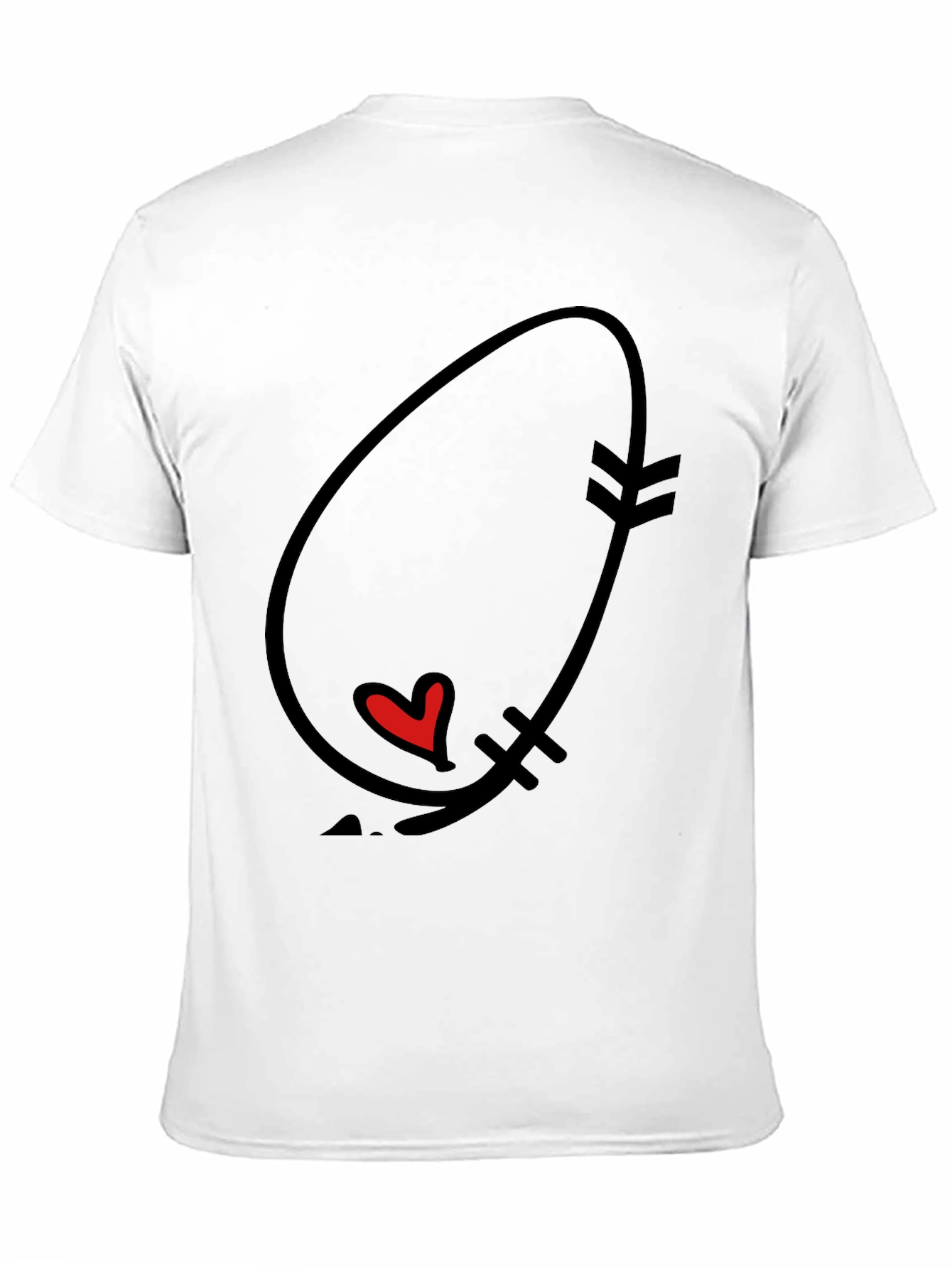 Heart Arrow Graphic Tee - Black Cotton Casual T-Shirt