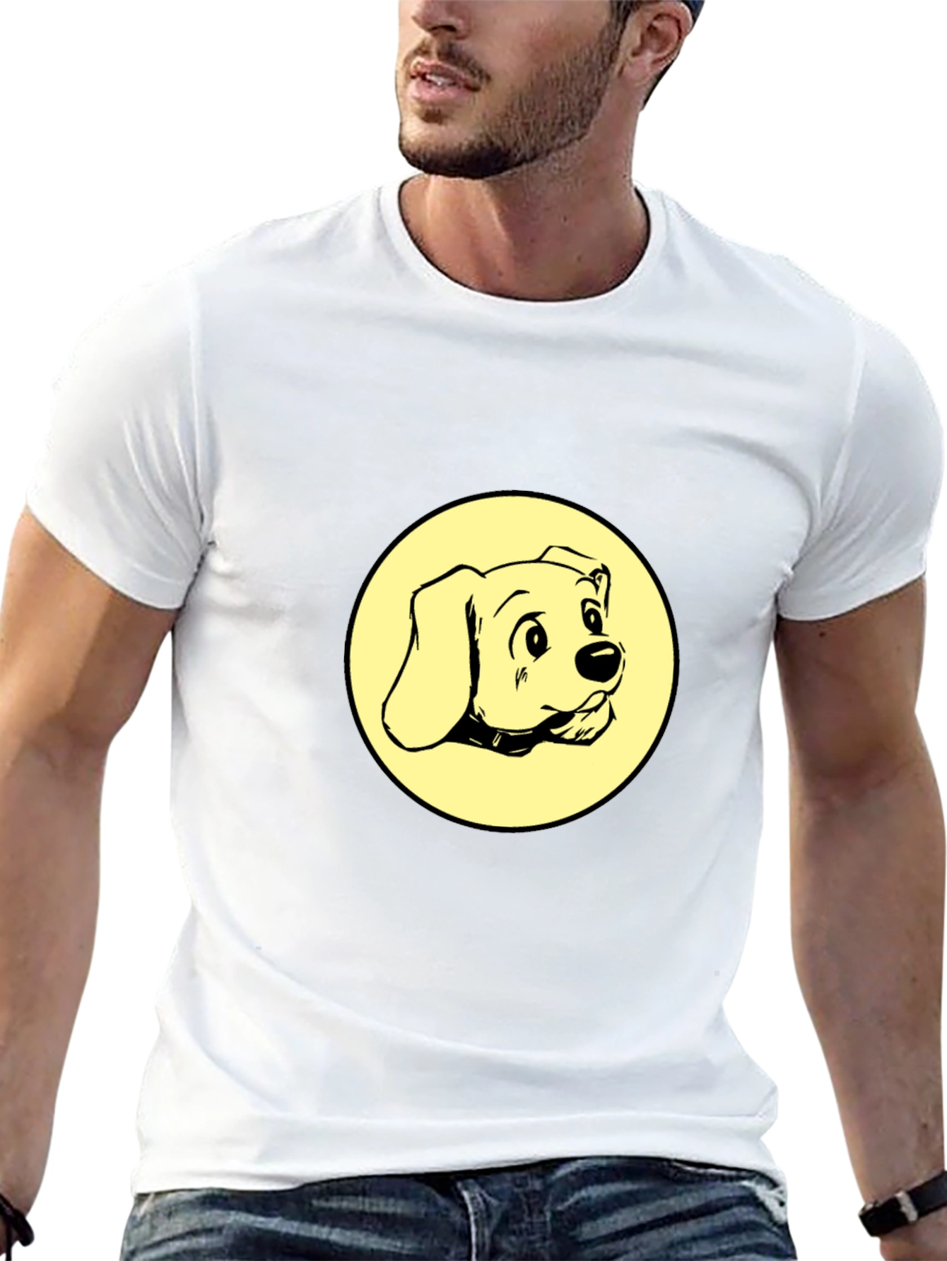 Dog Graphic Tee - Black Cotton Comfort