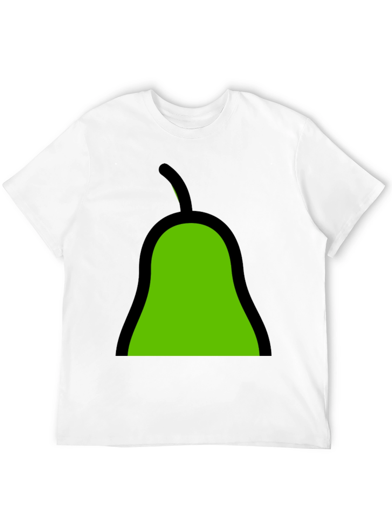 Green Pear Graphic Black Tee - Unique Fruit Design