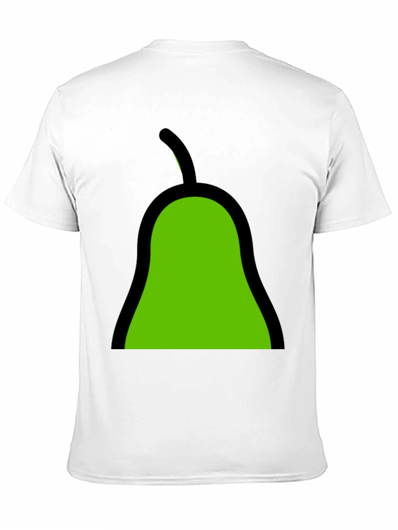 Green Pear Graphic Black Tee - Unique Fruit Design
