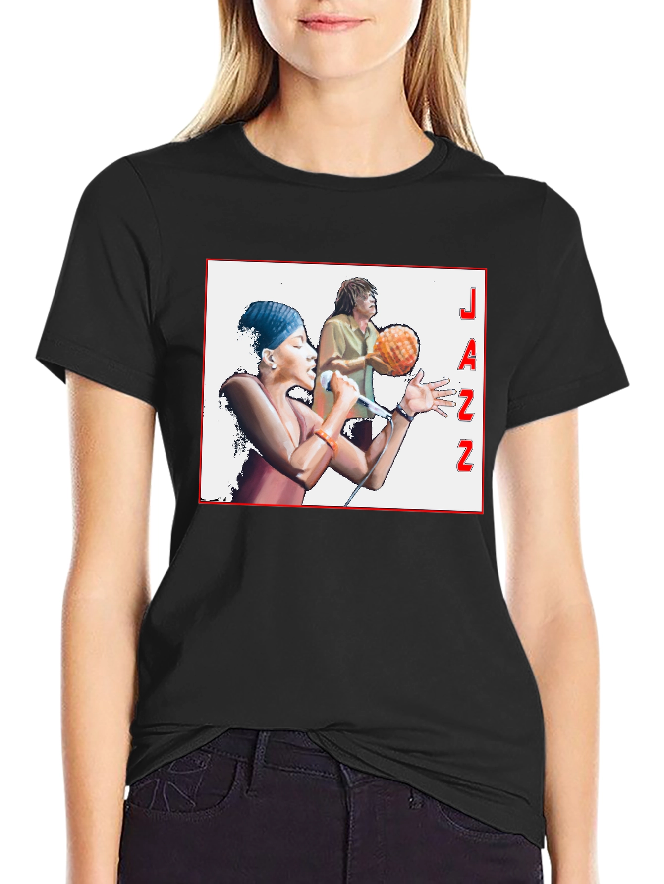 Jazz Music Graphic T-Shirt Black Tee