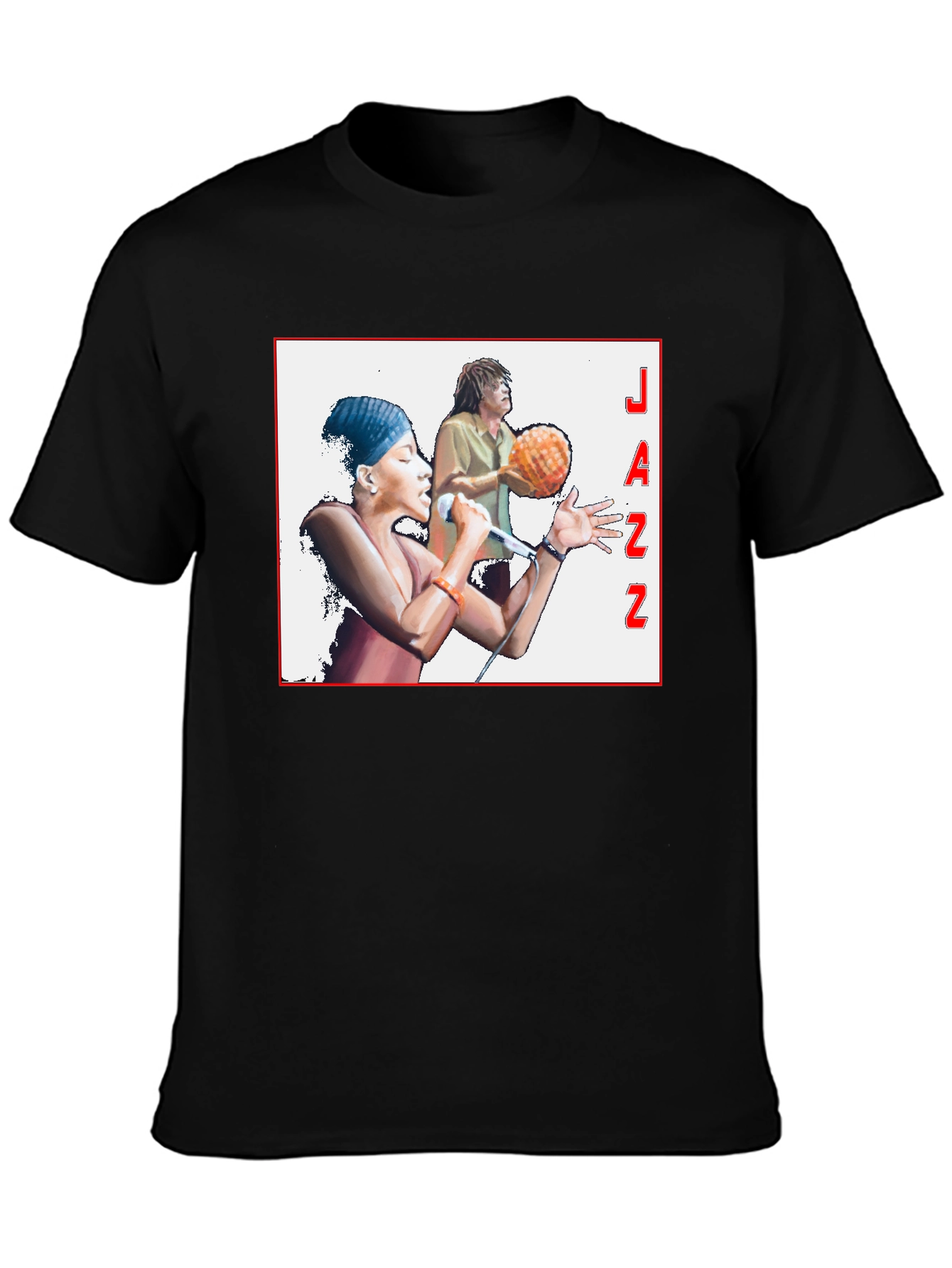 Jazz Music Graphic T-Shirt Black Tee