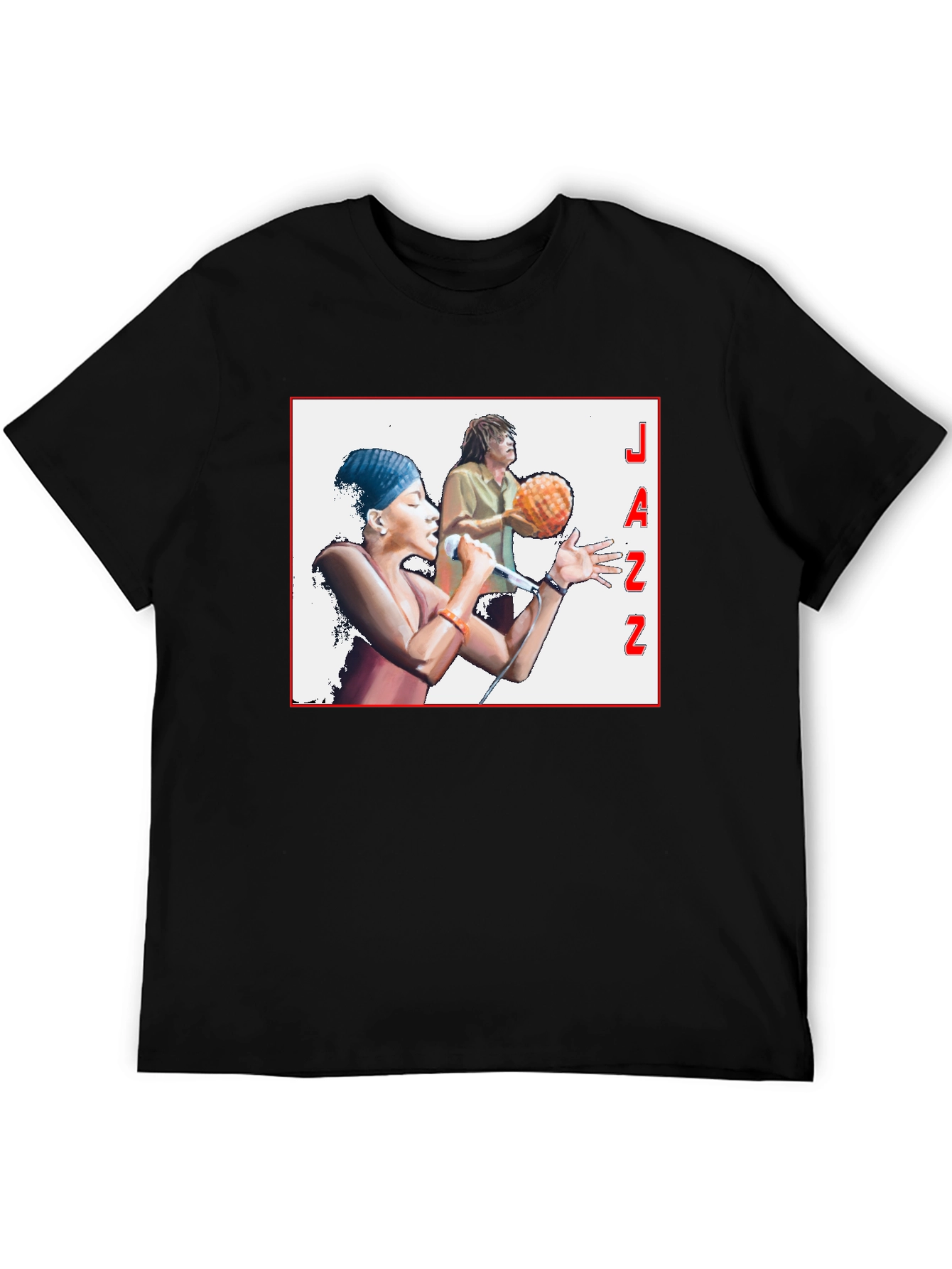 Jazz Music Graphic T-Shirt Black Tee