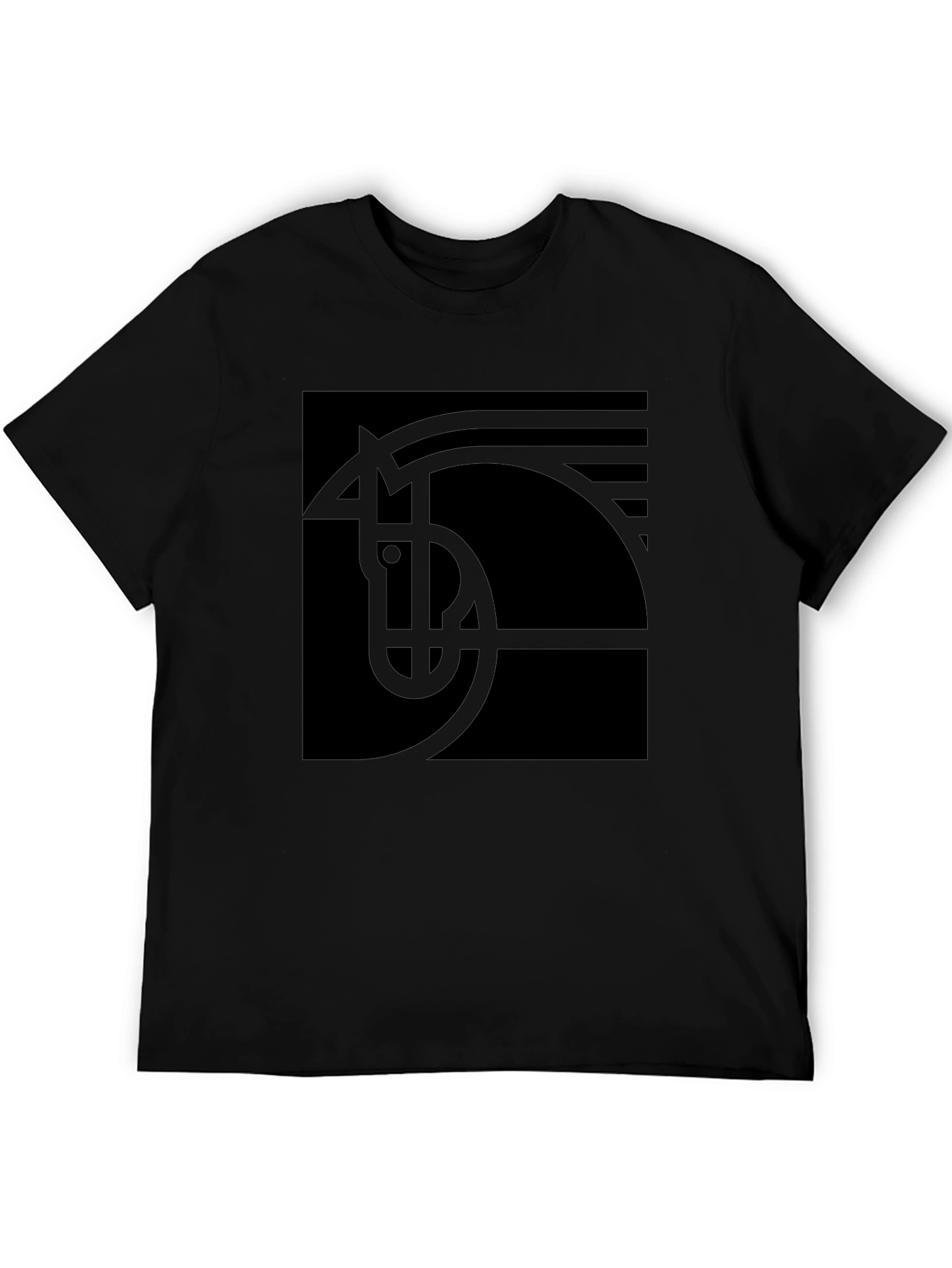 Abstract Horse Graphic Black T-Shirt