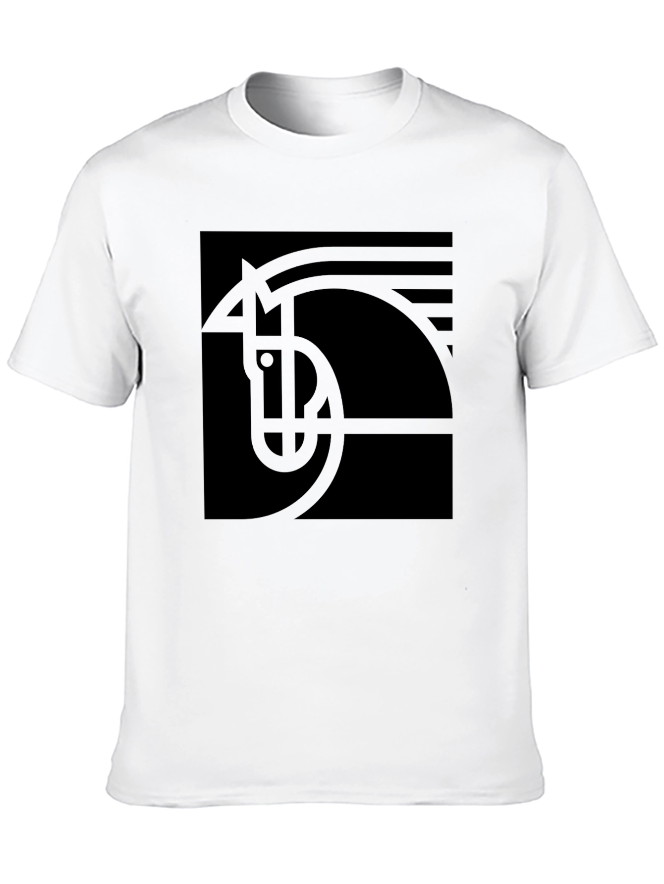 Abstract Horse Graphic Black T-Shirt
