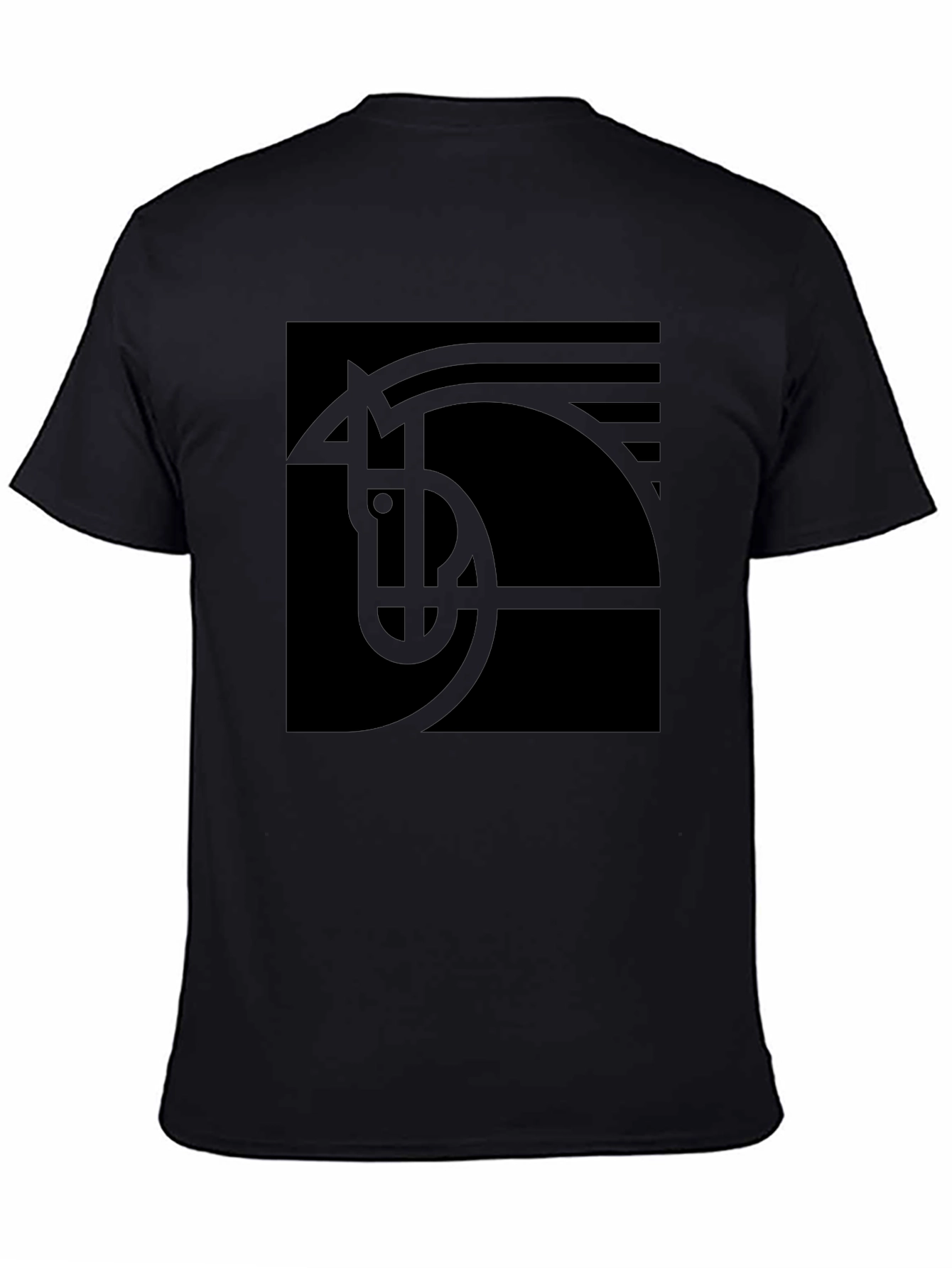 Abstract Horse Graphic Black T-Shirt