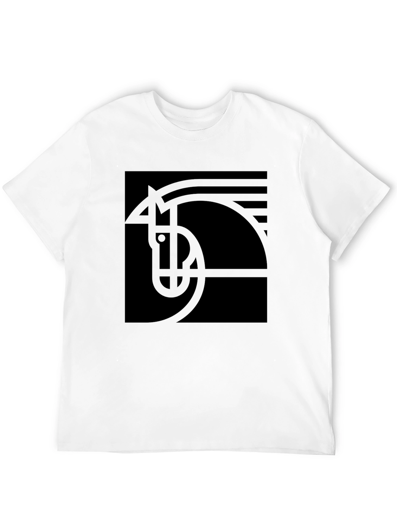 Abstract Horse Graphic Black T-Shirt
