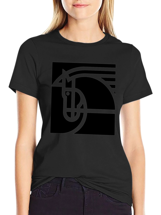 Abstract Horse Graphic Black T-Shirt