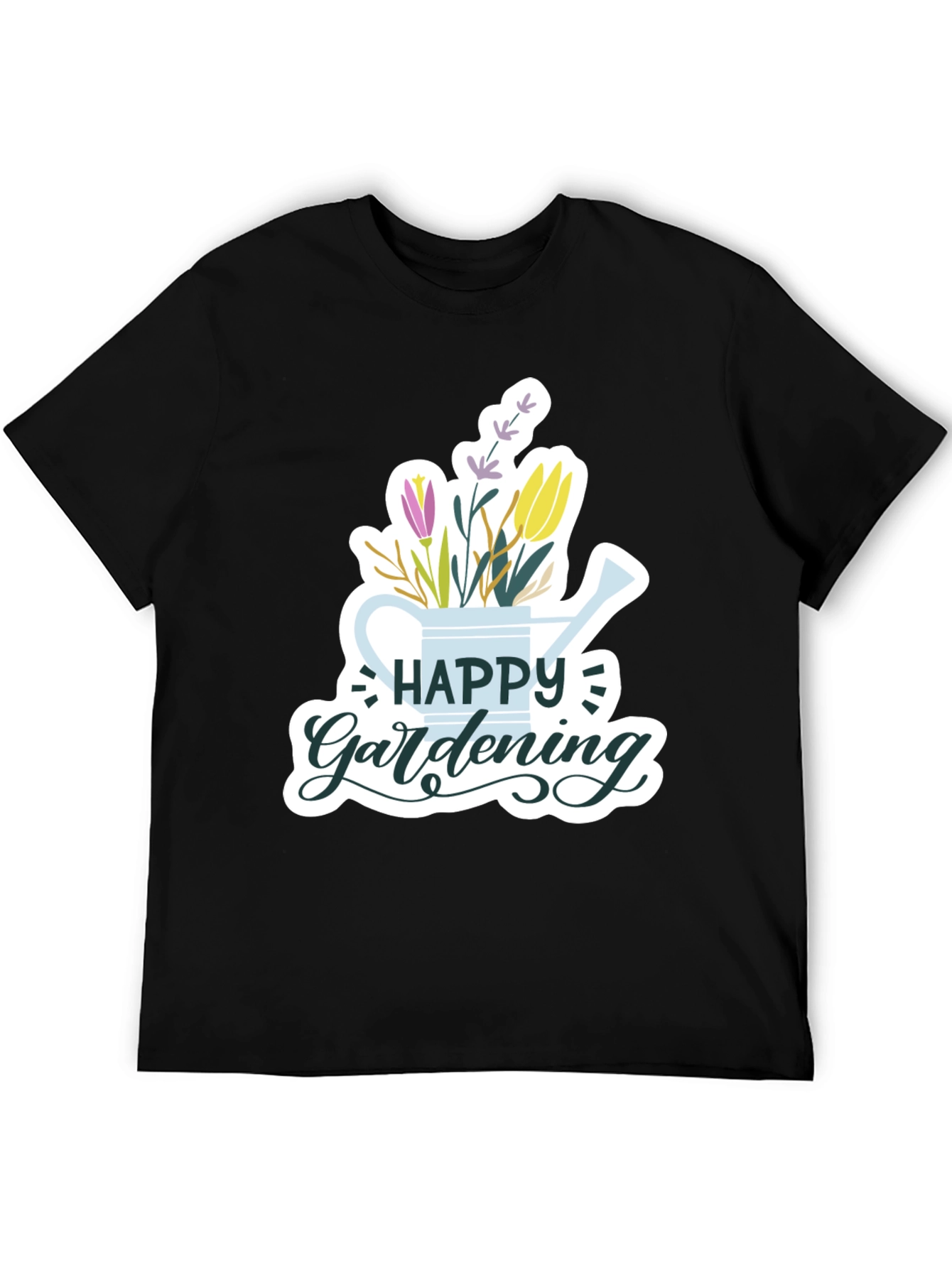 Happy Gardening Black T-Shirt