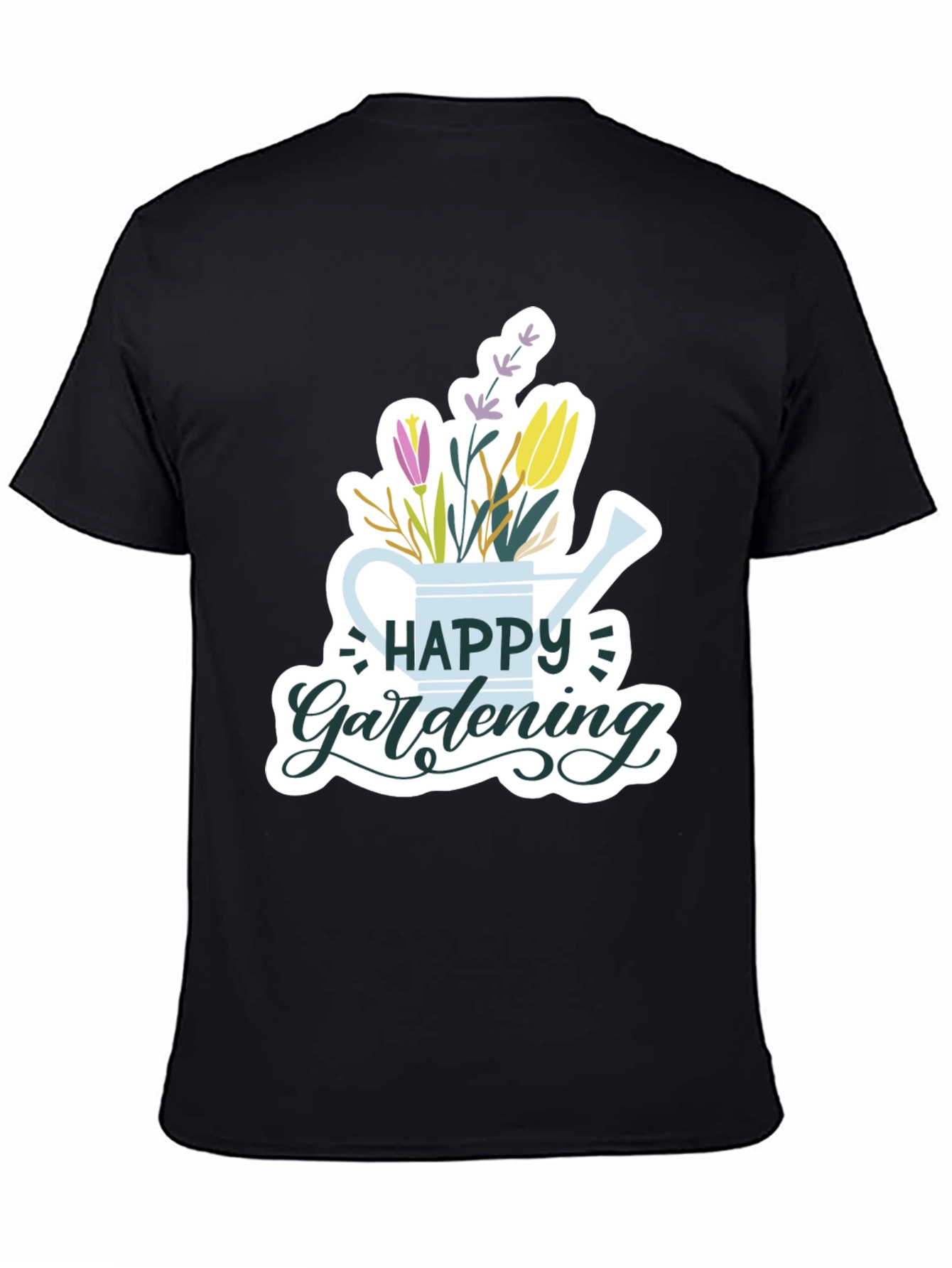 Happy Gardening Black T-Shirt