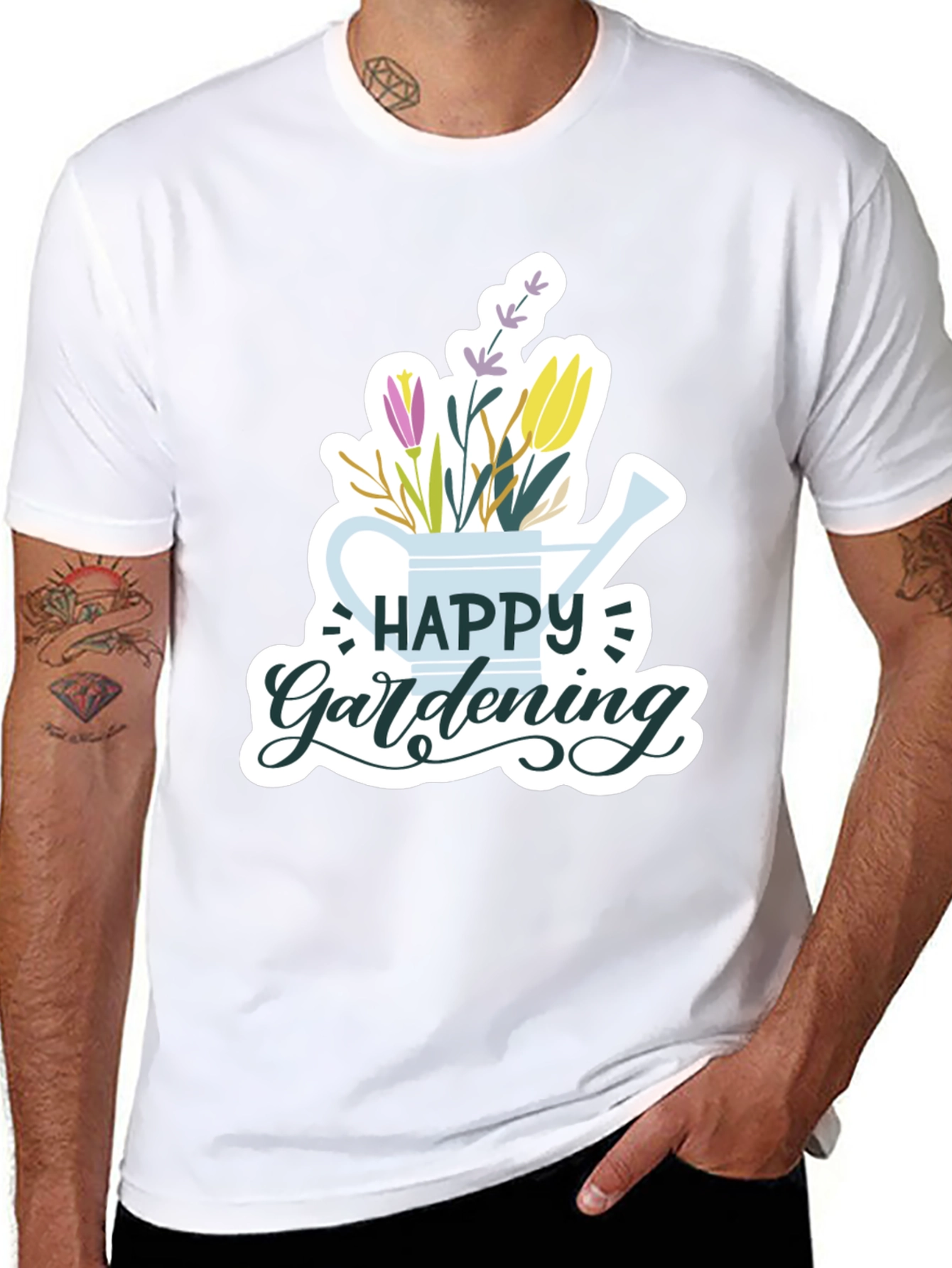 Happy Gardening Black T-Shirt