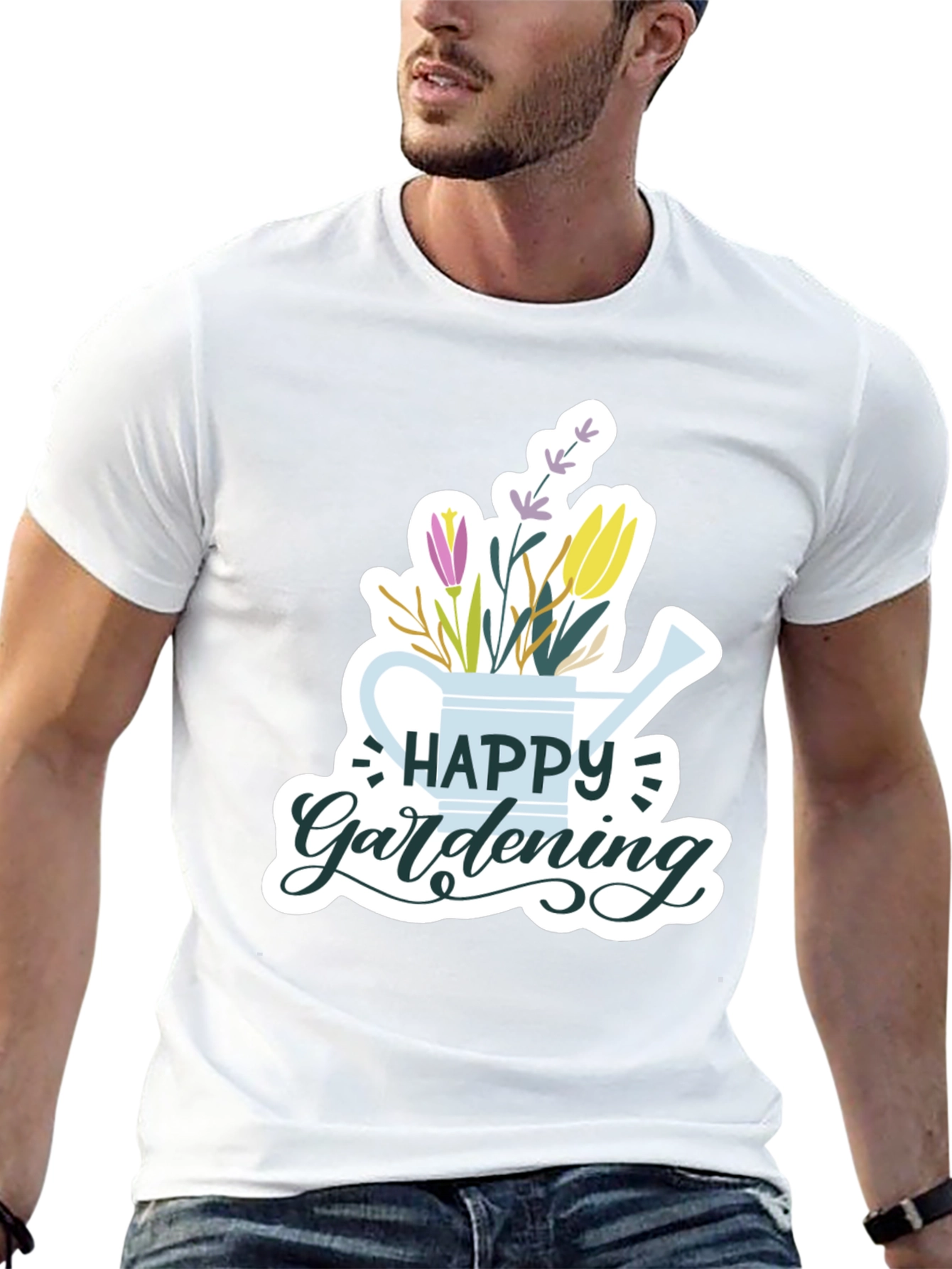 Happy Gardening Black T-Shirt