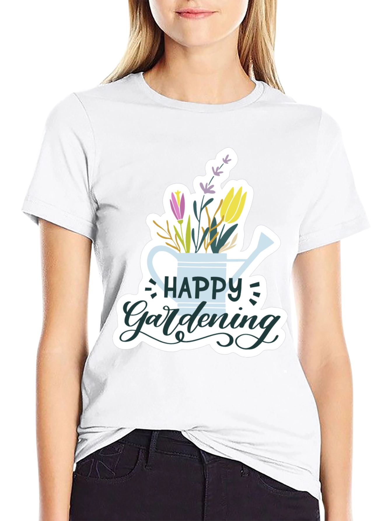 Happy Gardening Black T-Shirt