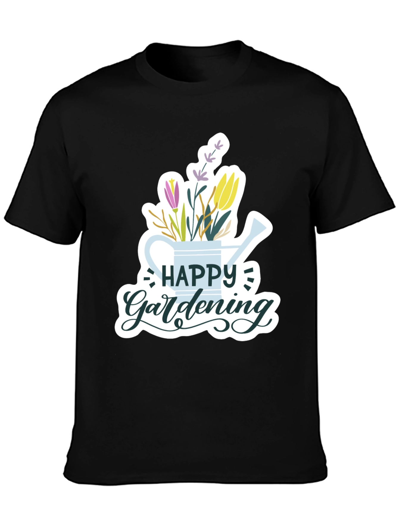 Happy Gardening Black T-Shirt