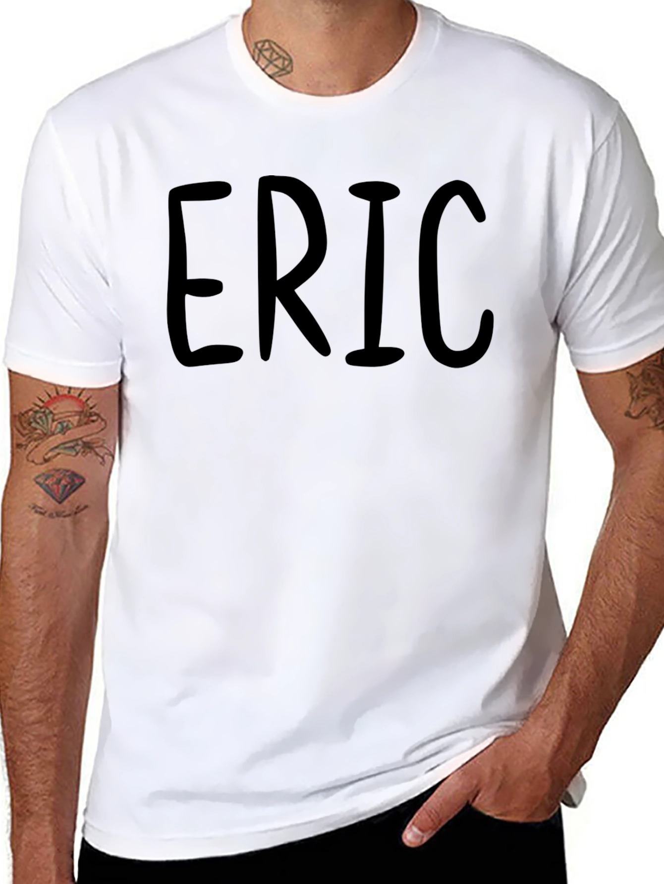 ERIC Black Graphic Tee - Custom Name T-Shirt