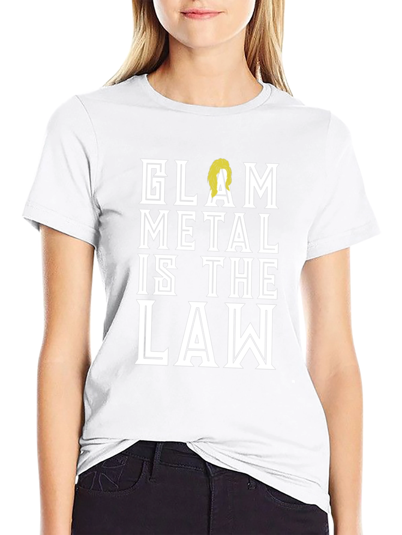 Glam Metal is the Law Black Graphic Tee Shirt