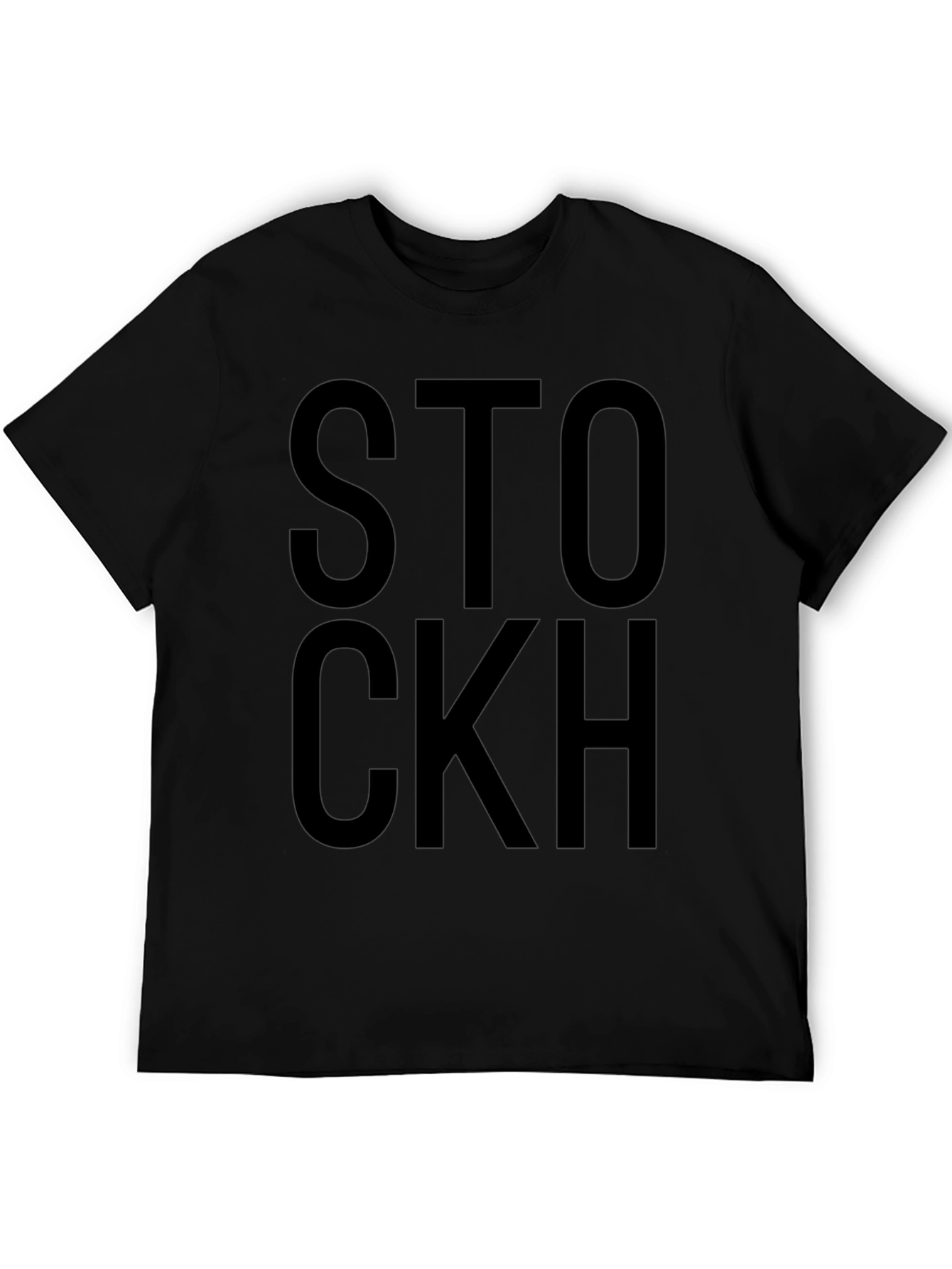 Black Graphic Tee - STOCKH Bold Text