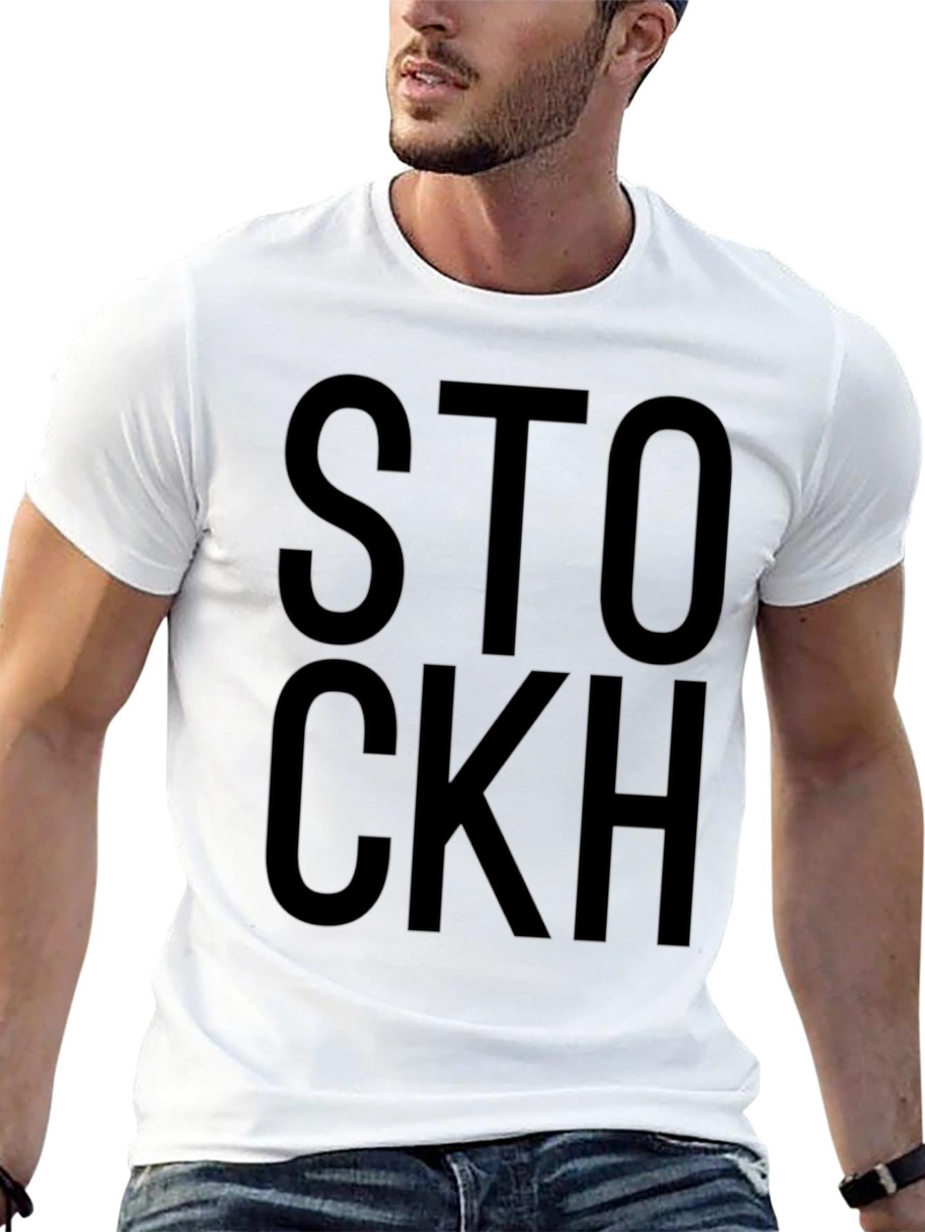 Black Graphic Tee - STOCKH Bold Text