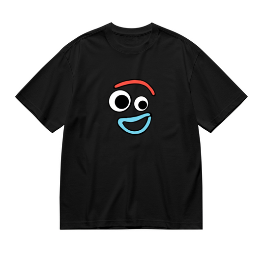 Funny Big?Eyed Cartoon Face Fun Print Plus Size Ladies T?Shirt