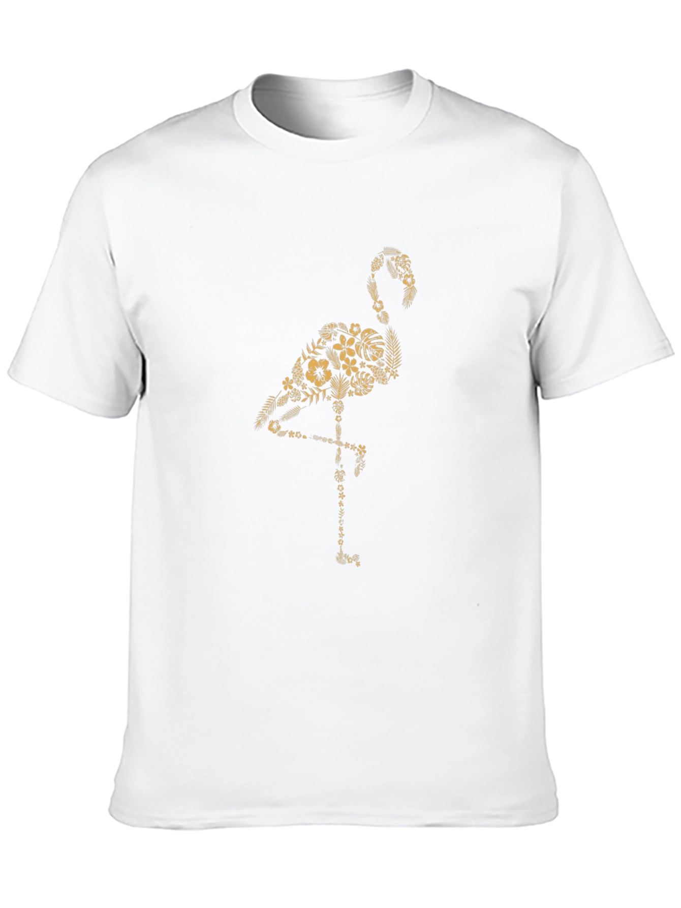 Floral Flamingo Graphic Black T-Shirt