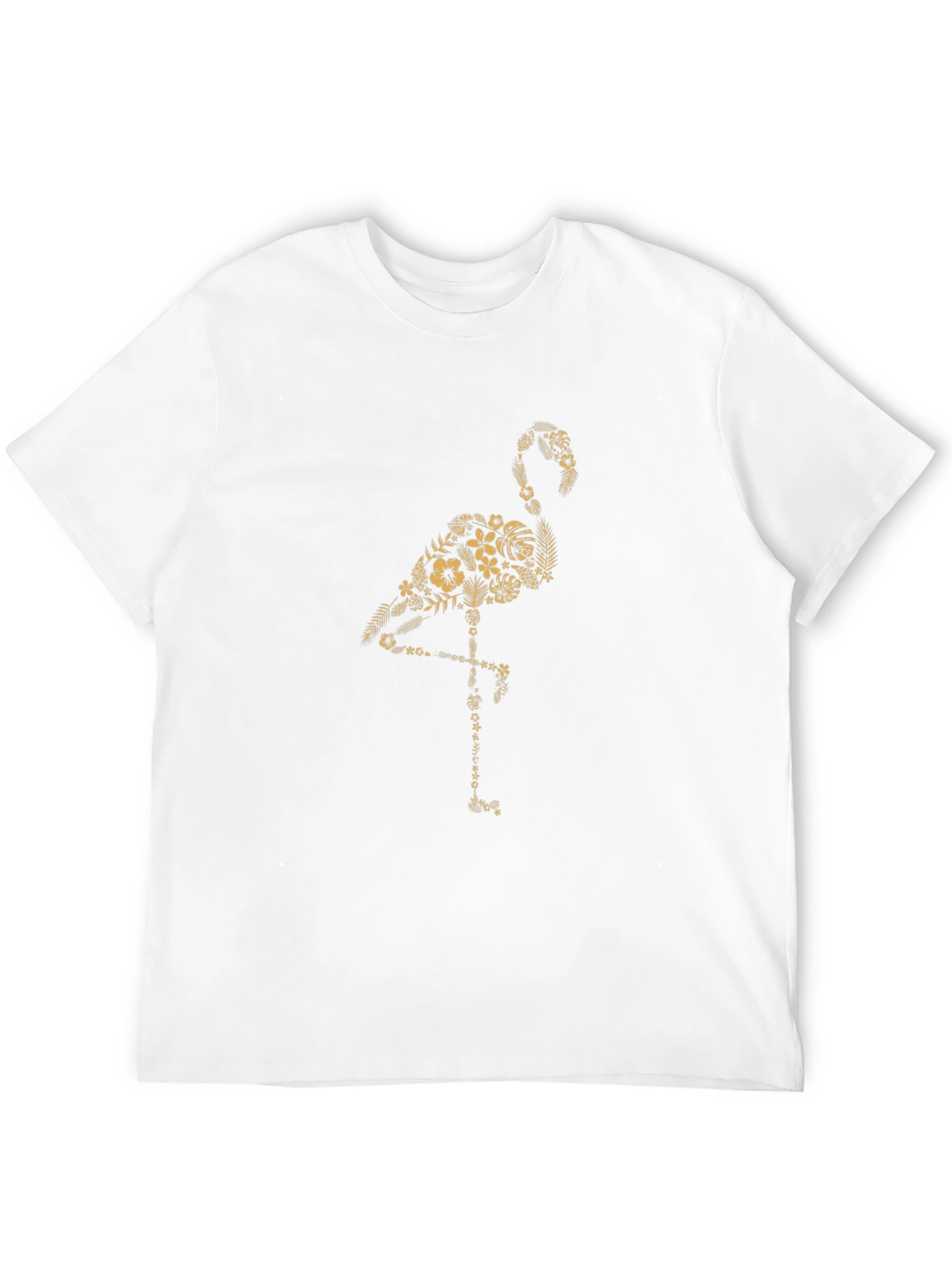 Floral Flamingo Graphic Black T-Shirt