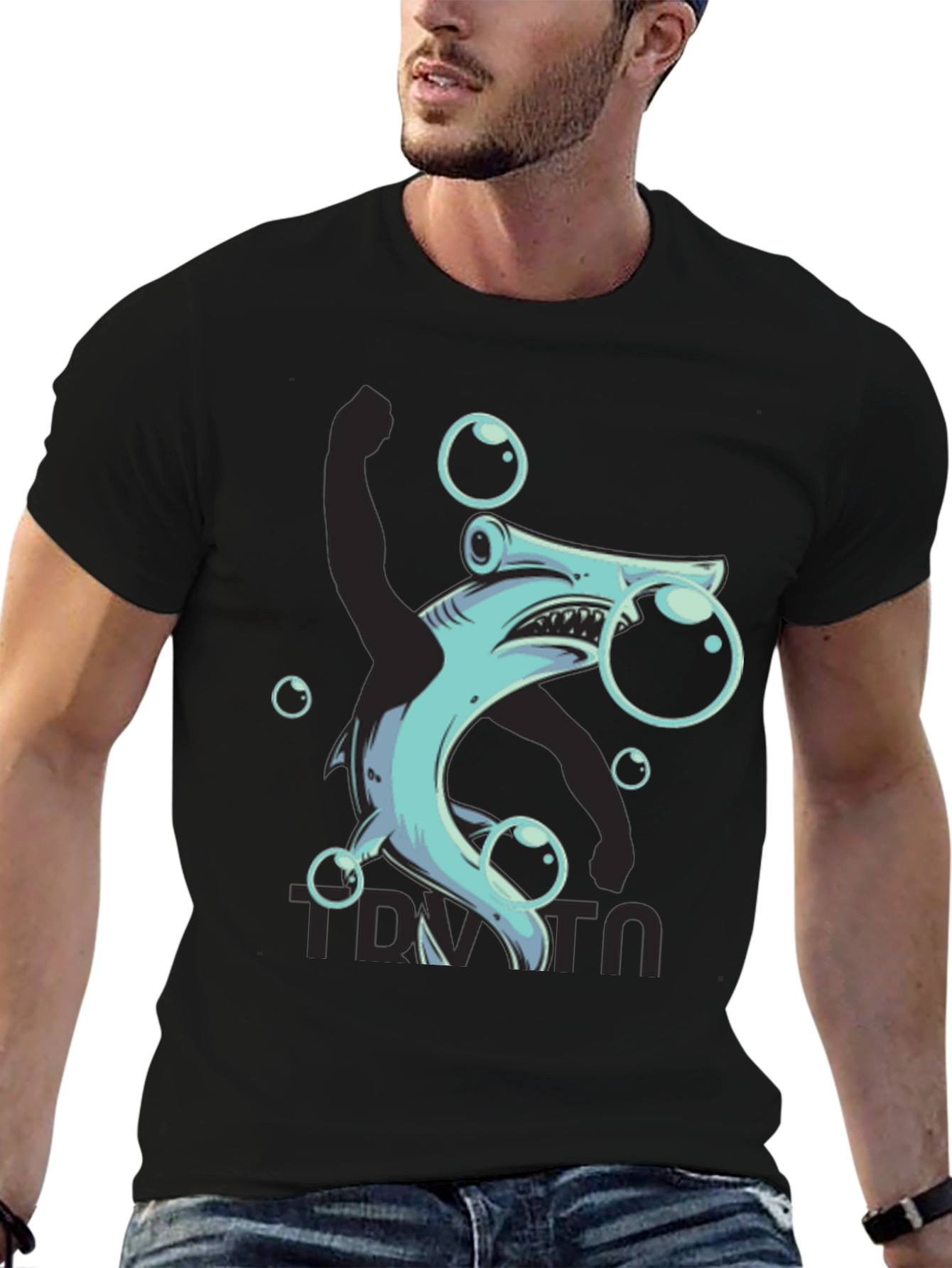 Hammerhead Shark Bubble T-Shirt - Funny Ocean Tee