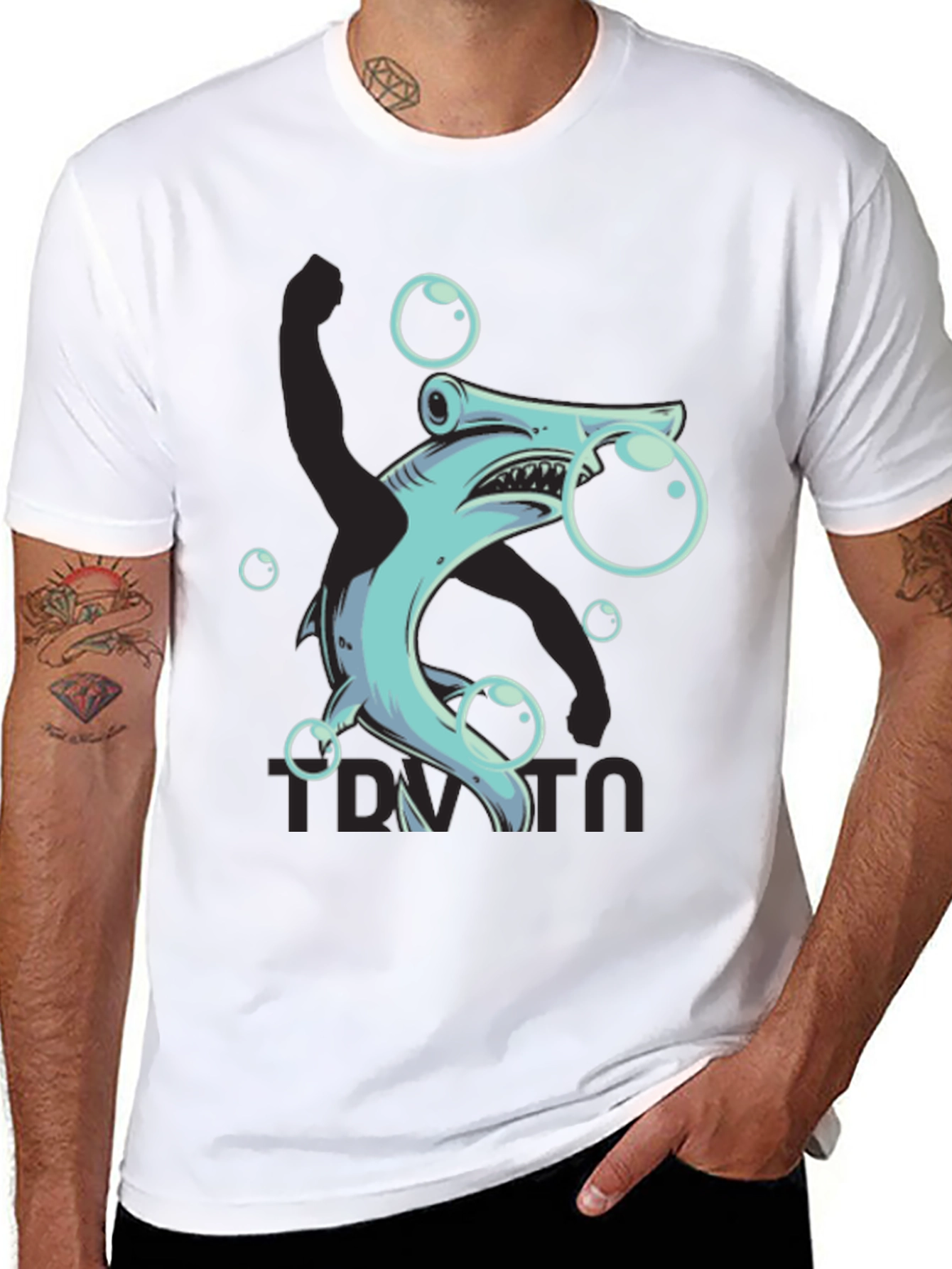 Hammerhead Shark Bubble T-Shirt - Funny Ocean Tee
