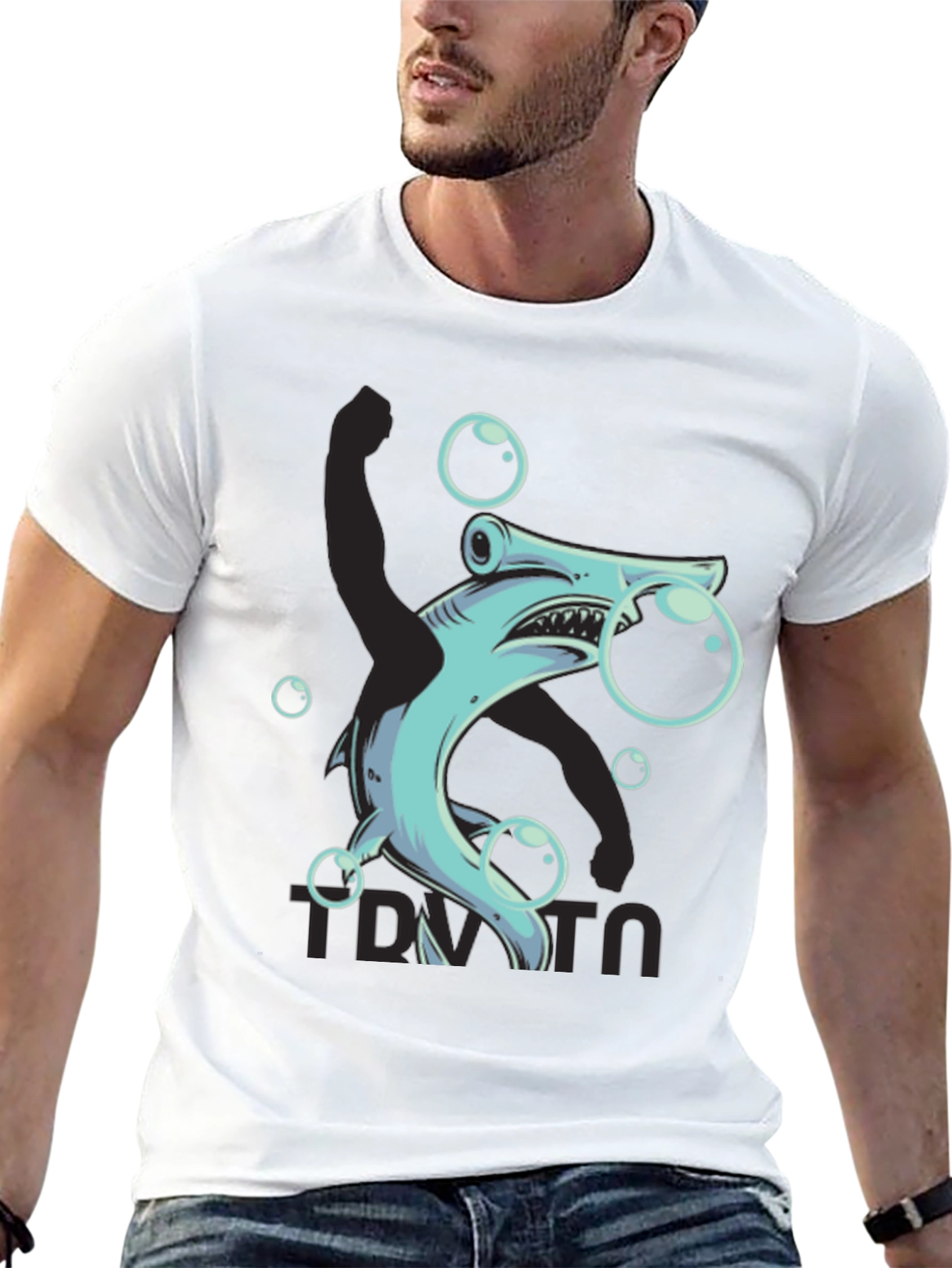 Hammerhead Shark Bubble T-Shirt - Funny Ocean Tee