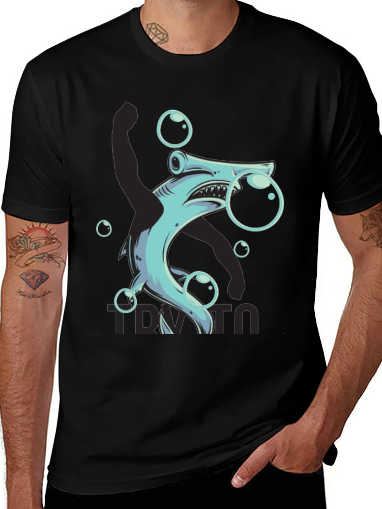 Hammerhead Shark Bubble T-Shirt - Funny Ocean Tee
