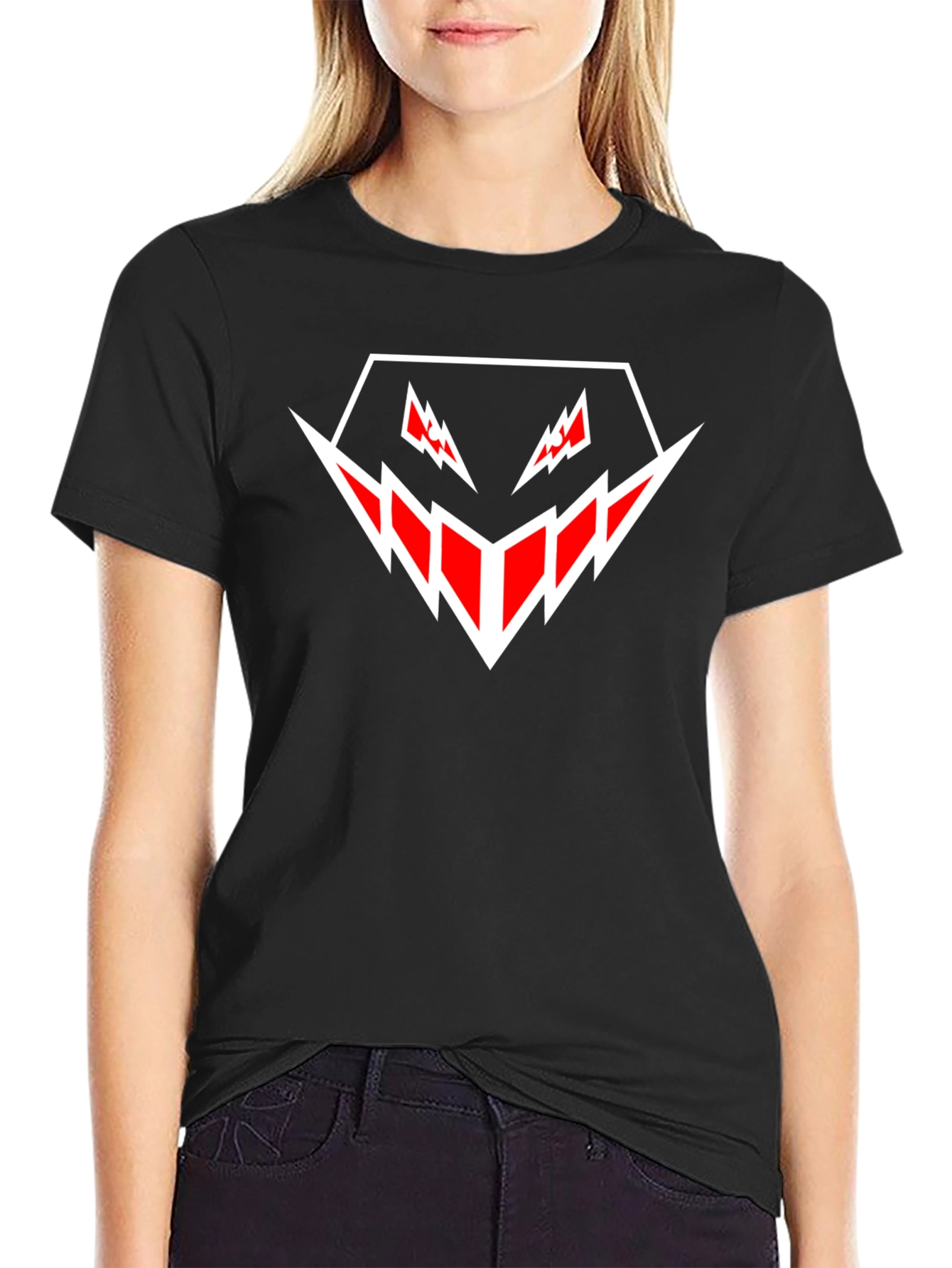 Mens Black T-Shirt with Geometric Graphic