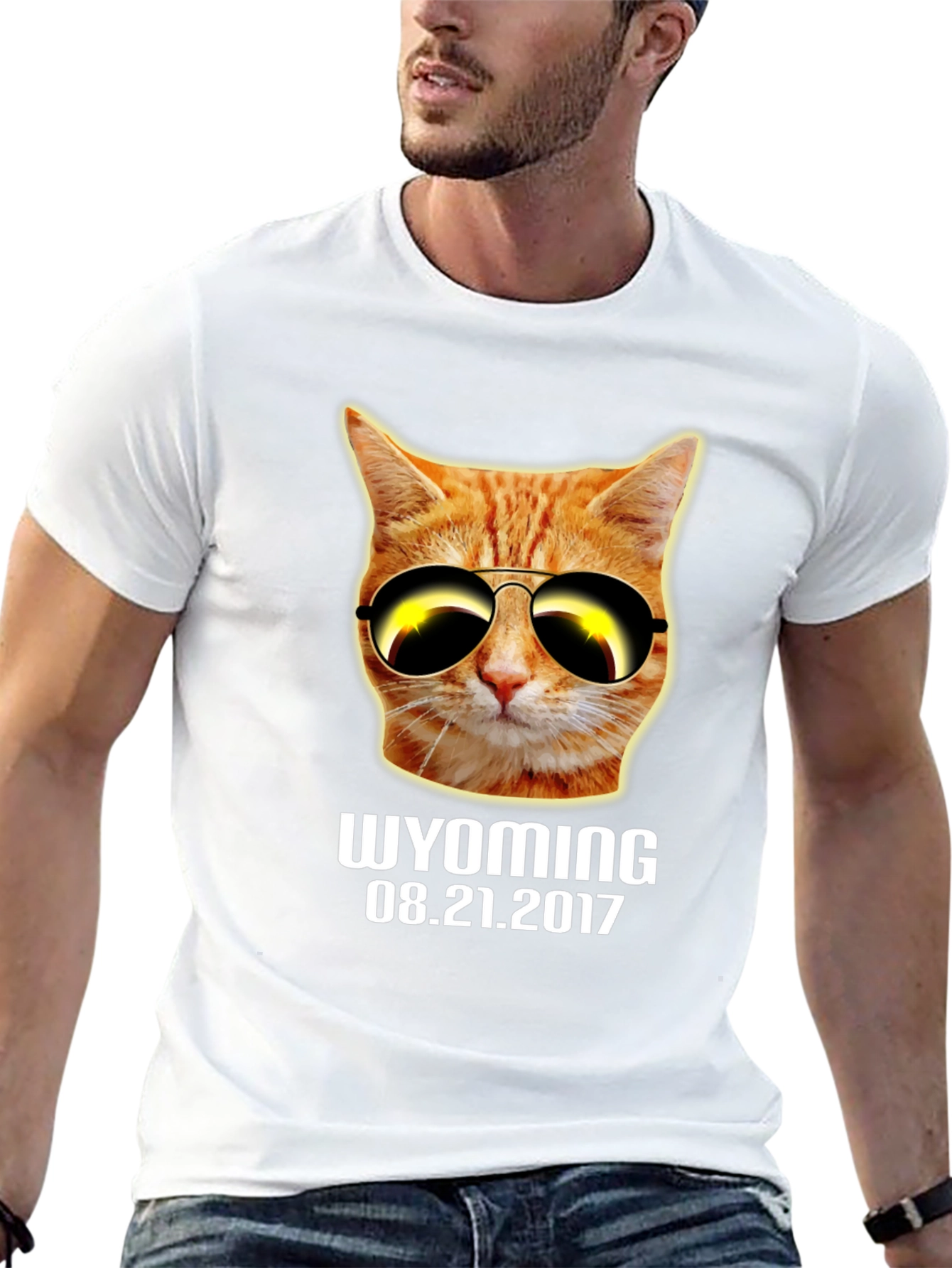 Wyoming 2017 Total Solar Eclipse Cat T-Shirt