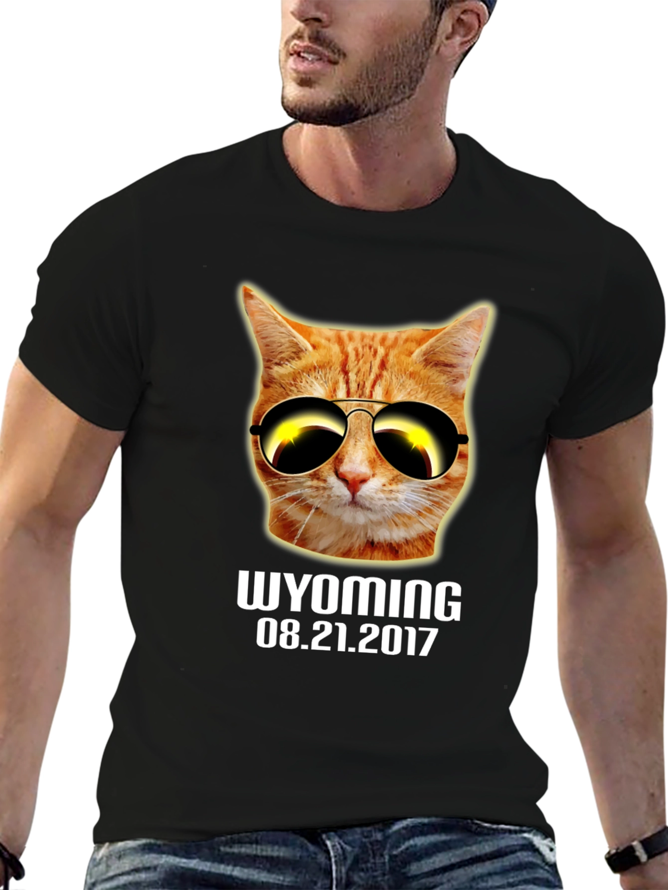 Wyoming 2017 Total Solar Eclipse Cat T-Shirt
