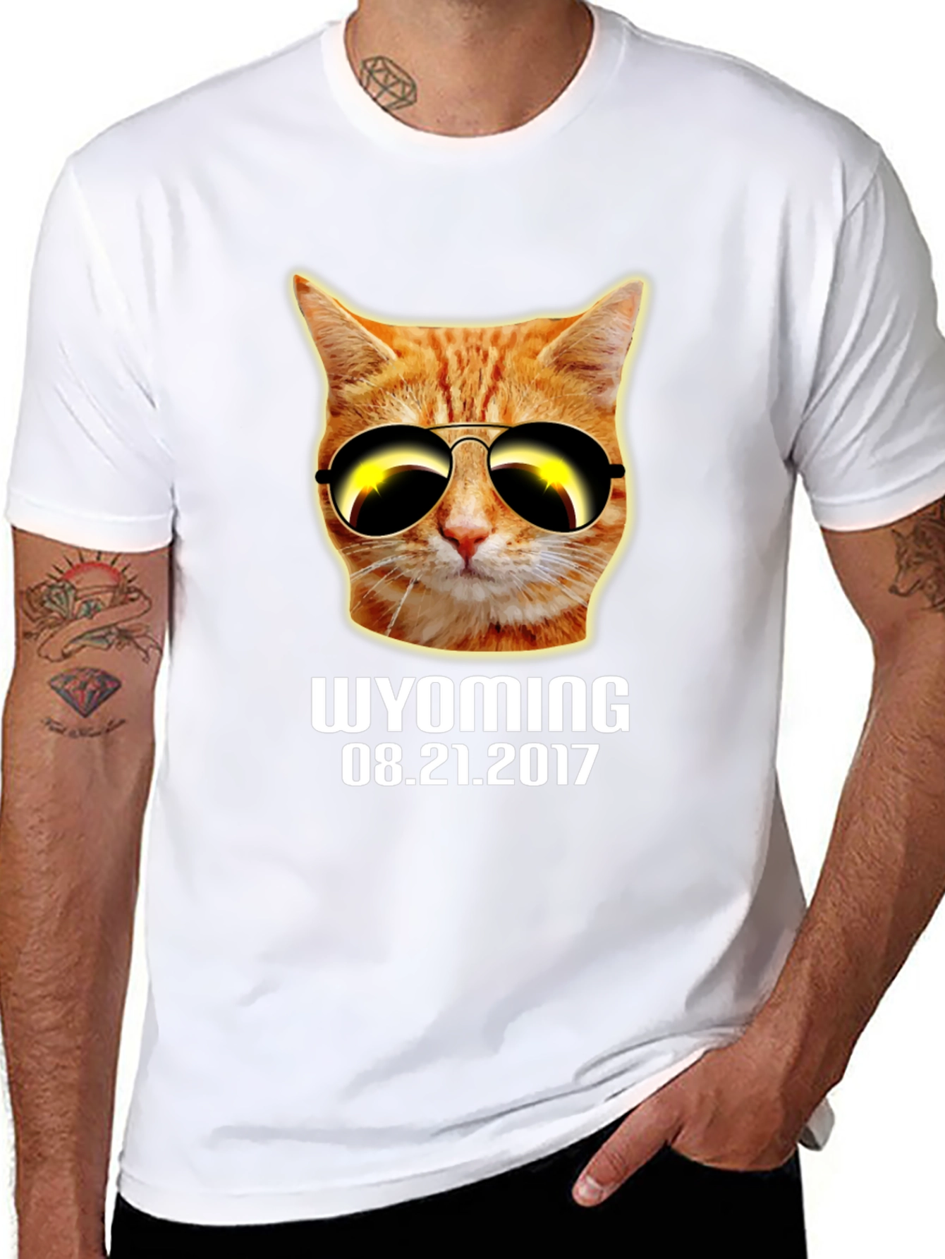Wyoming 2017 Total Solar Eclipse Cat T-Shirt
