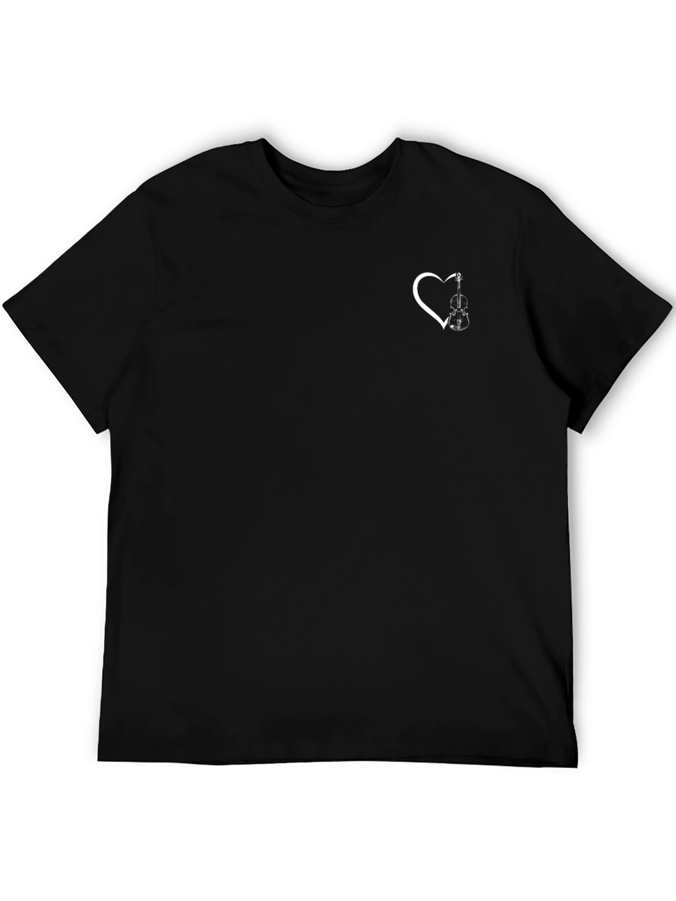 Heart Violin Graphic Tee - Black