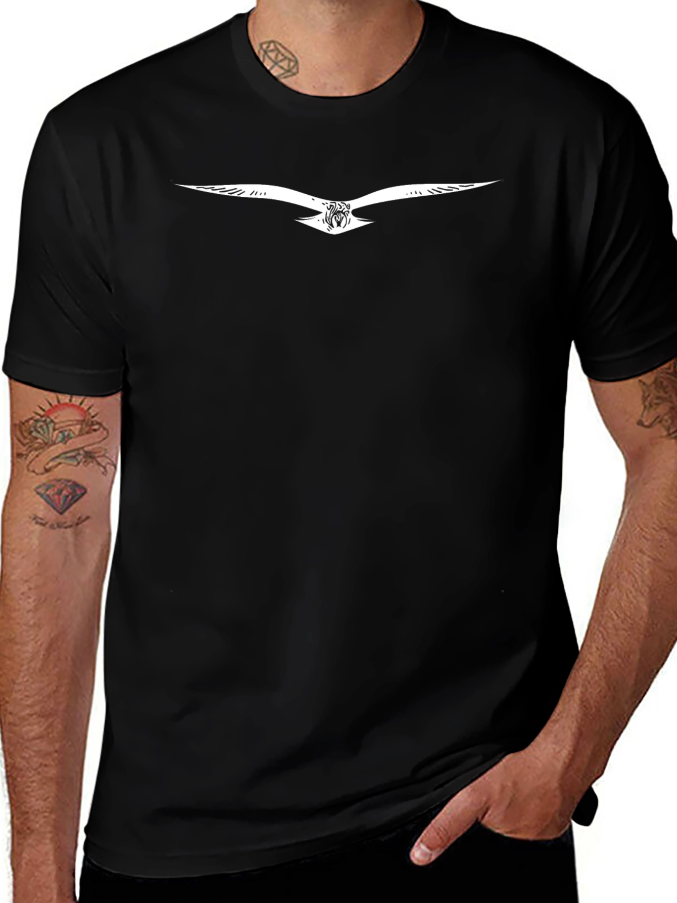 Stylish Black T-Shirt with Eagle Graphic Print