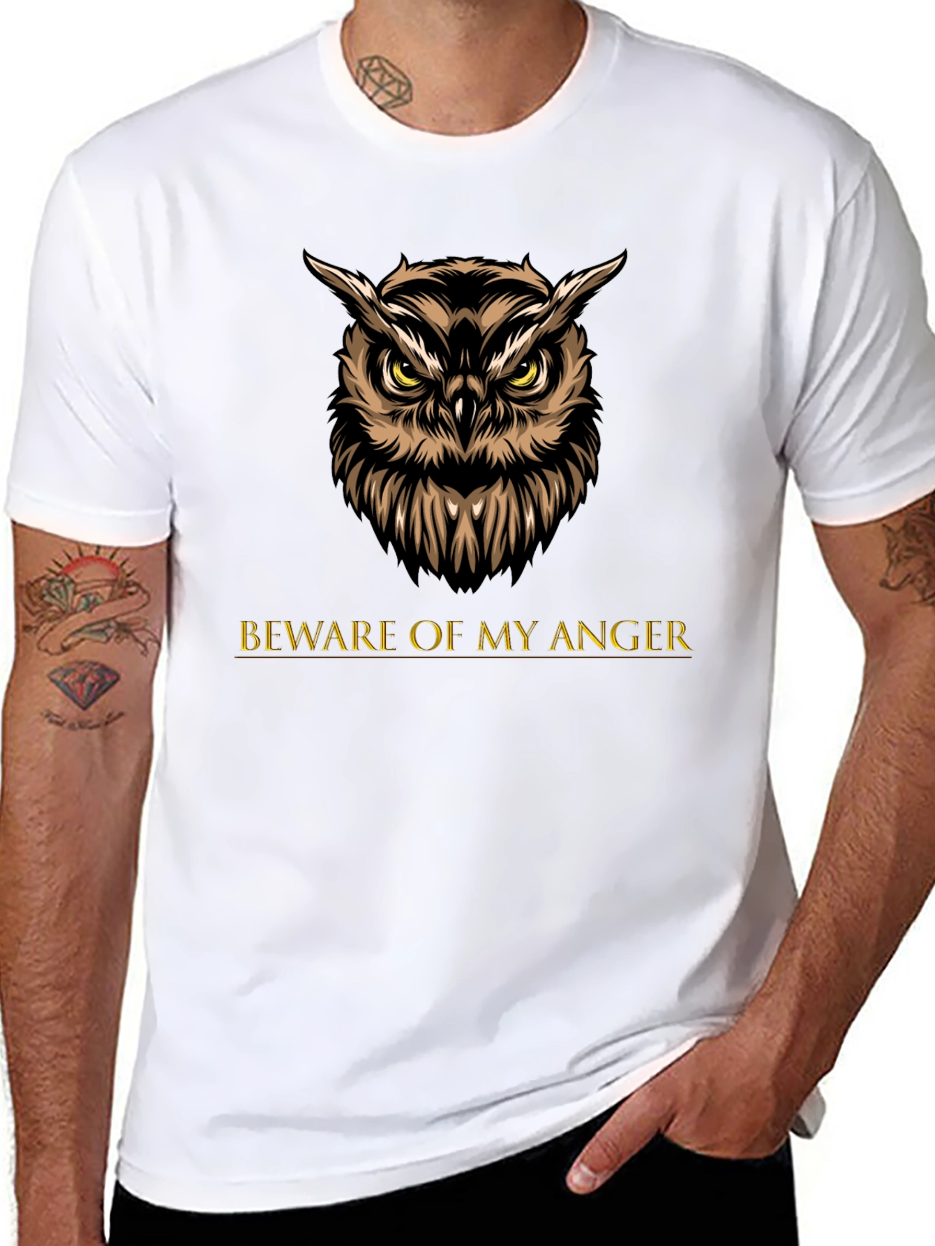 Owl Beware of My Anger Graphic Tee