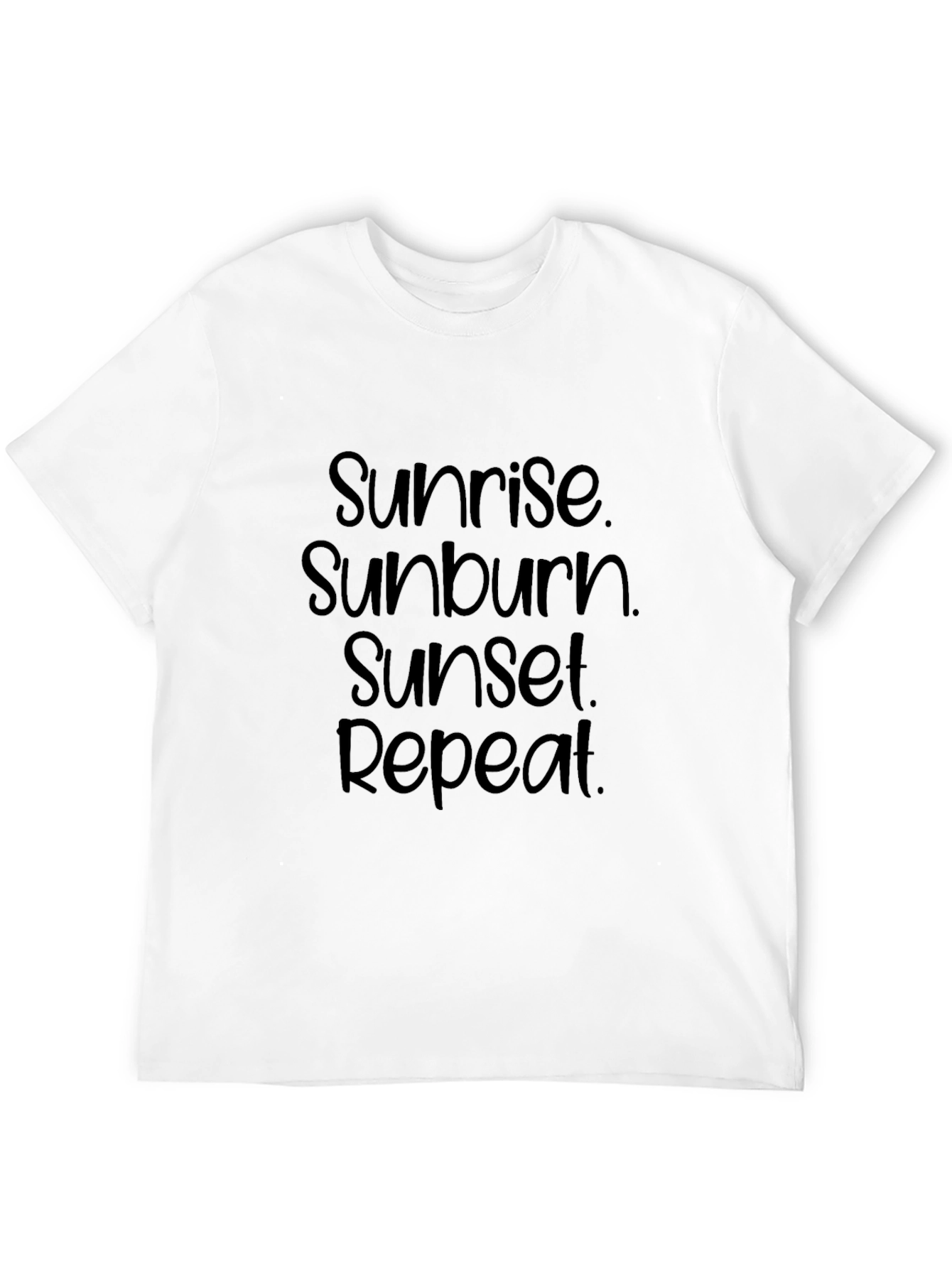 Sunrise Sunburn Sunset Repeat Black T-Shirt