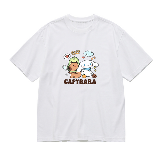 Fun Capybara & Cinnamoroll Co?Branded Plus?Size Graphic Tee