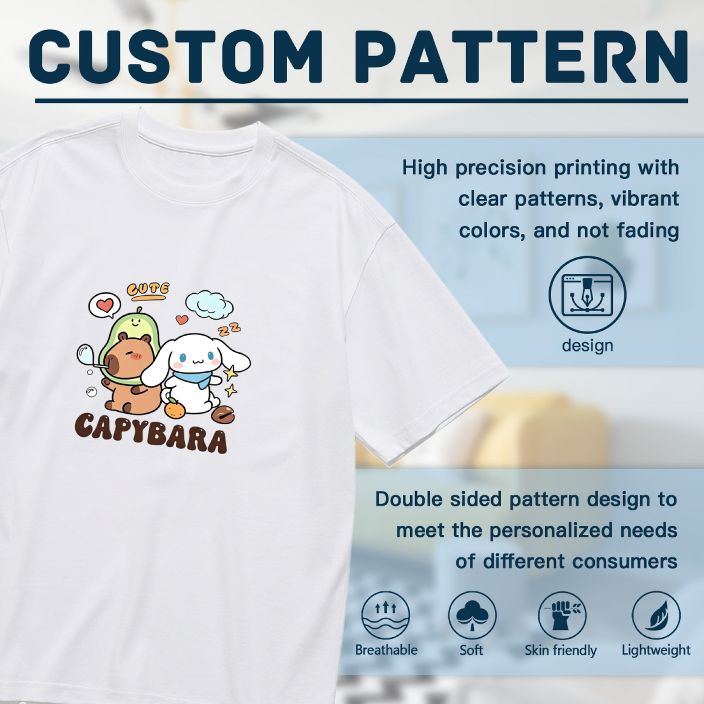 Fun Capybara & Cinnamoroll Co?Branded Plus?Size Graphic Tee