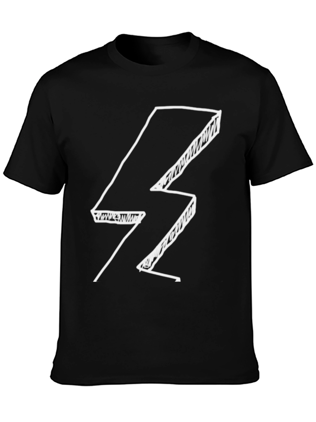 Cool Lightning Bolt Graphic Black T-Shirt