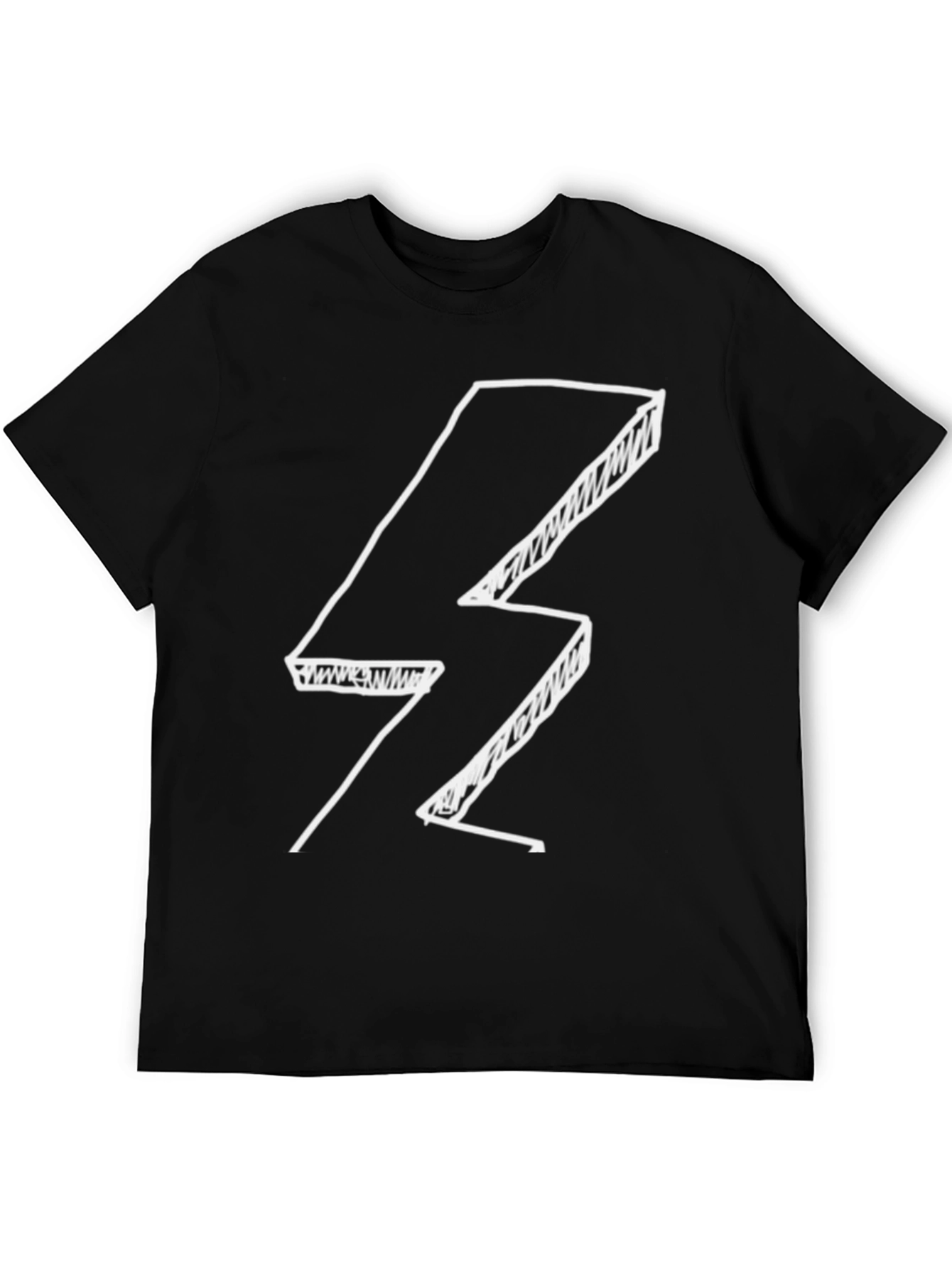 Cool Lightning Bolt Graphic Black T-Shirt