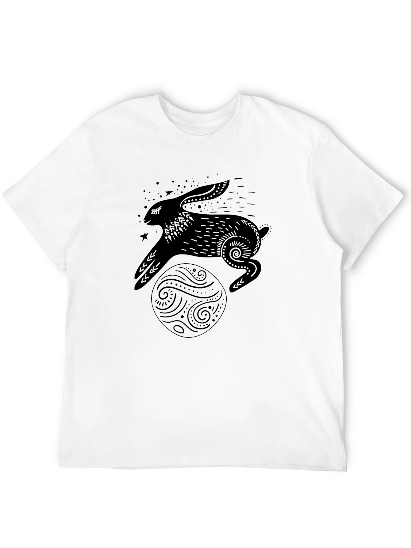 Rabbit & Moon Graphic Tee - Black