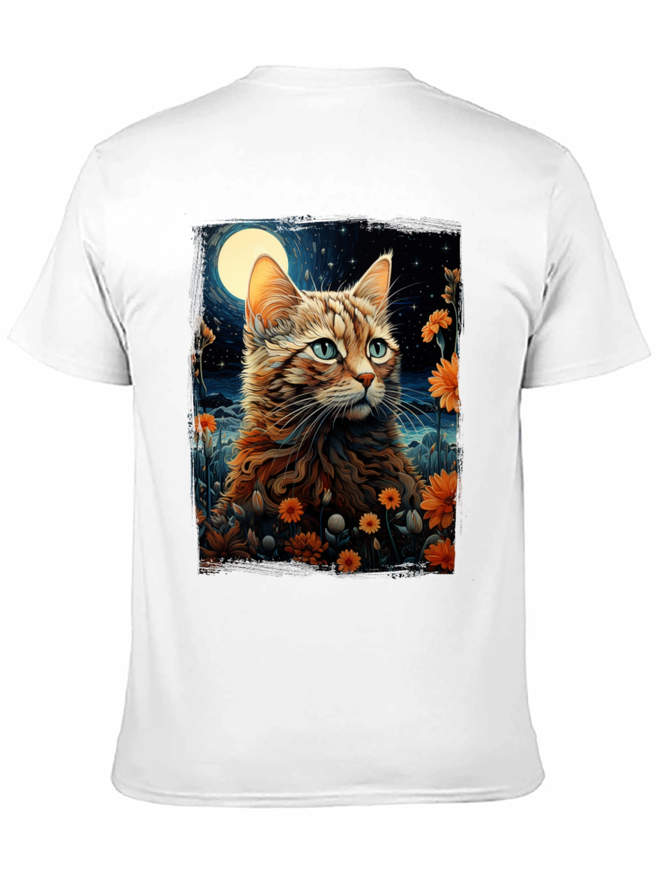 Moonlit Cat Graphic Tee - Stylish Comfort