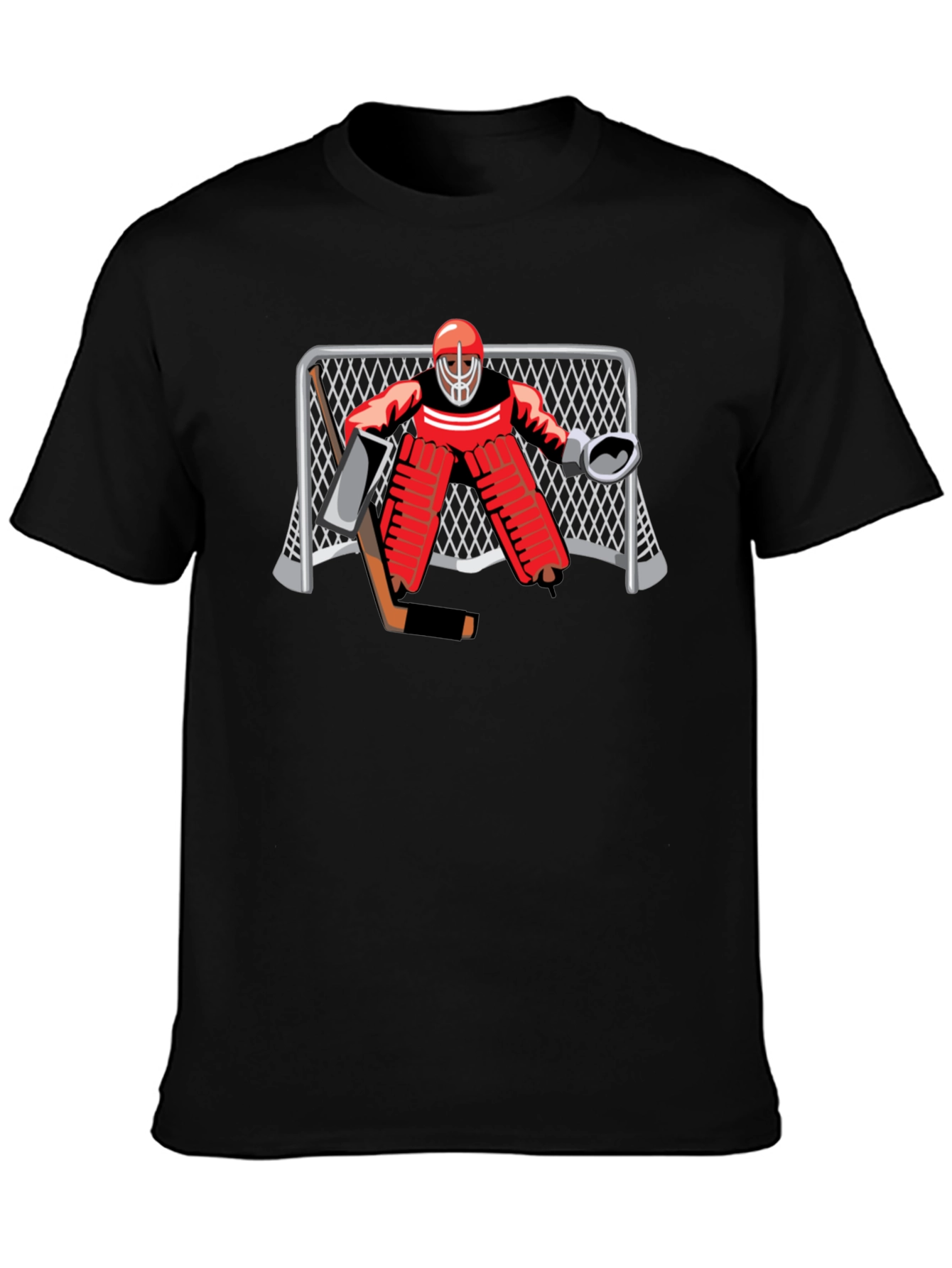 Hockey Goalie Graphic T-Shirt - Black