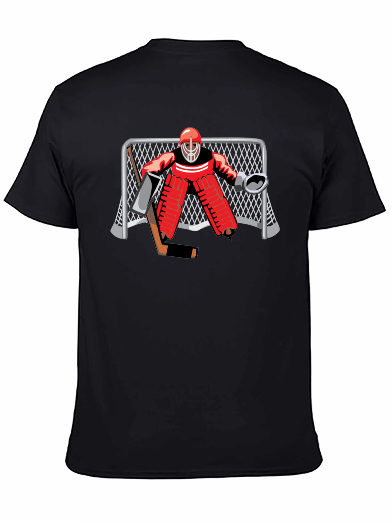 Hockey Goalie Graphic T-Shirt - Black