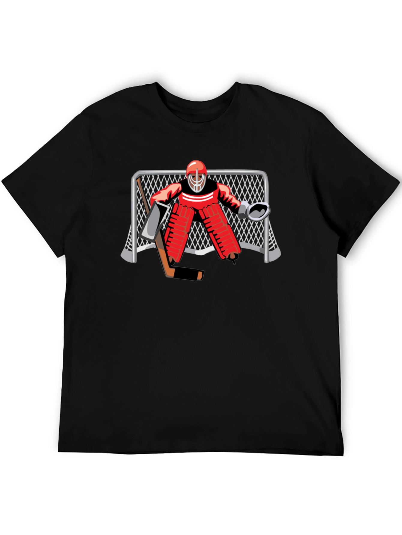 Hockey Goalie Graphic T-Shirt - Black