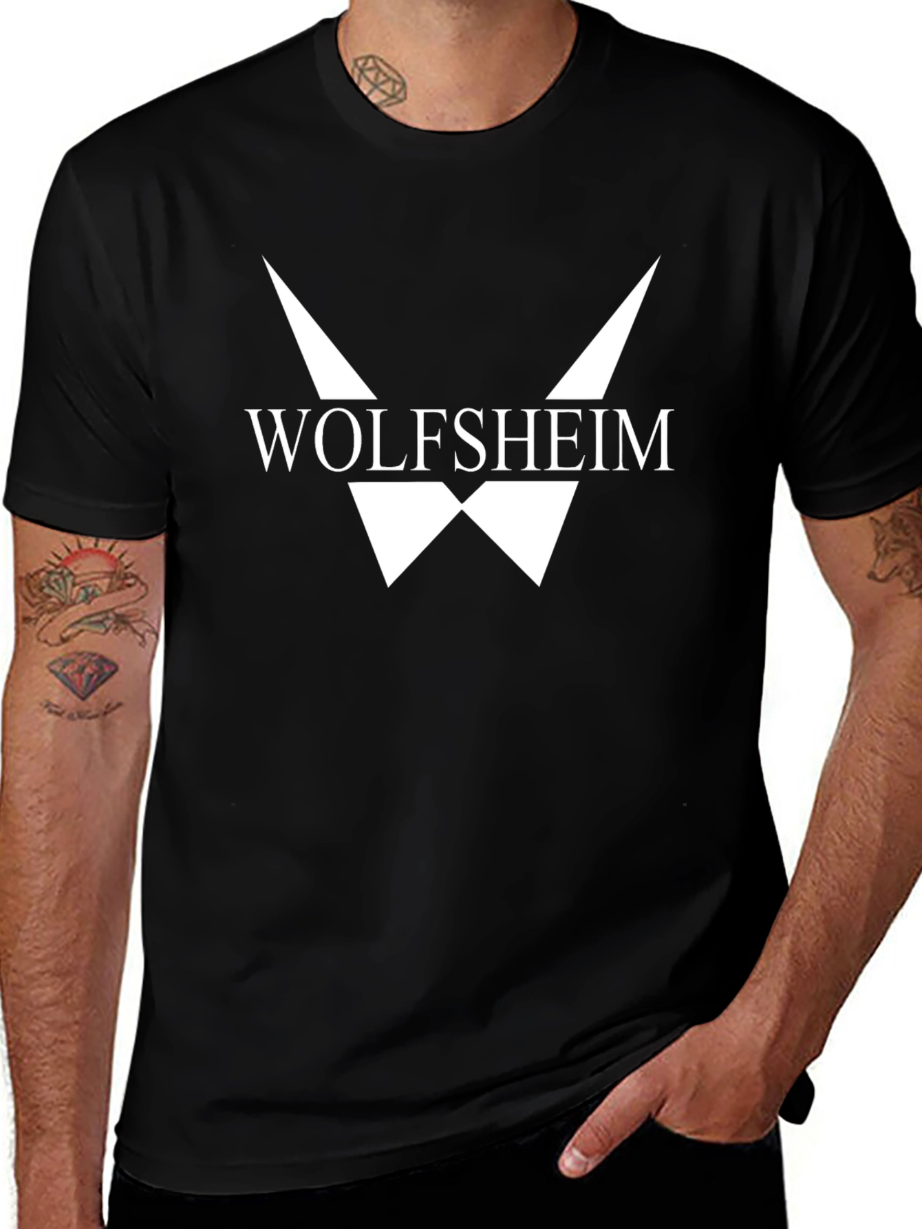 Wolfsheim Graphic Tee - Black Cotton T-Shirt